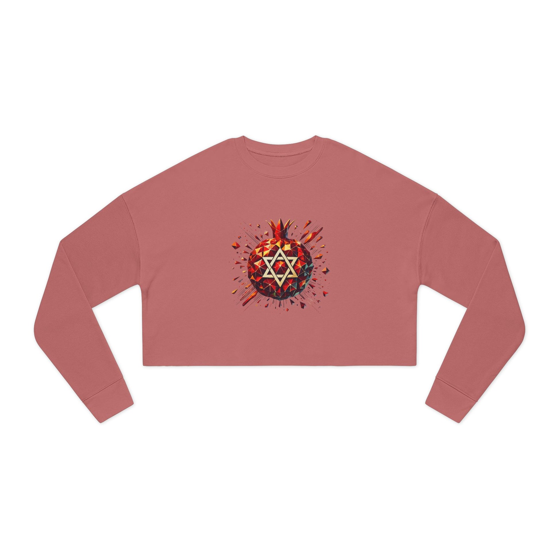 Pomegranate Star of David Women's Cropped Sweatshirt - American Zionist