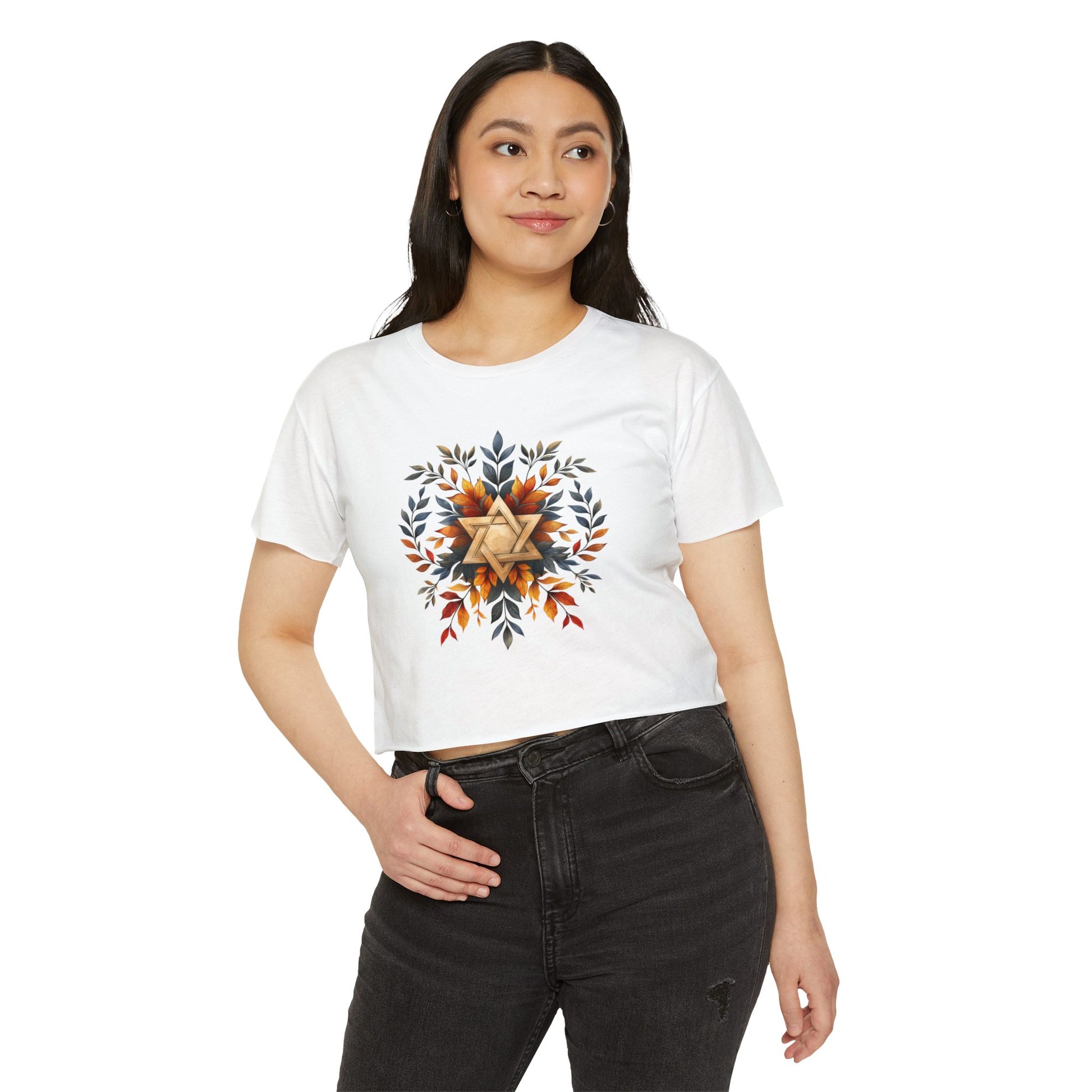 Star of David Wreath Women's Festival Crop Top - American Zionist