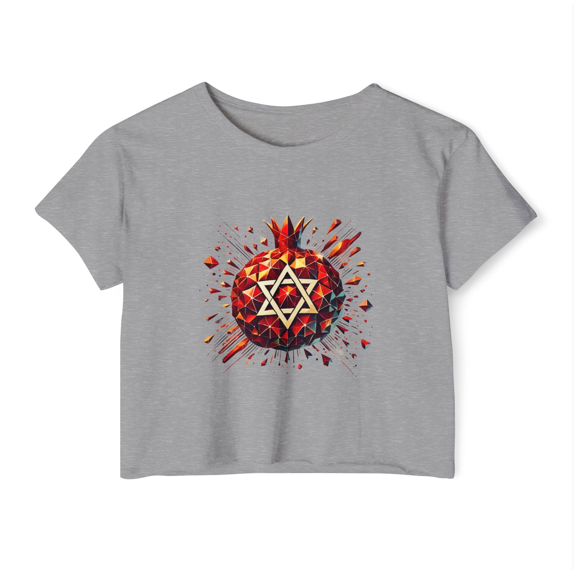 Pomegranate Star of David Women's Festival Crop Top - American Zionist