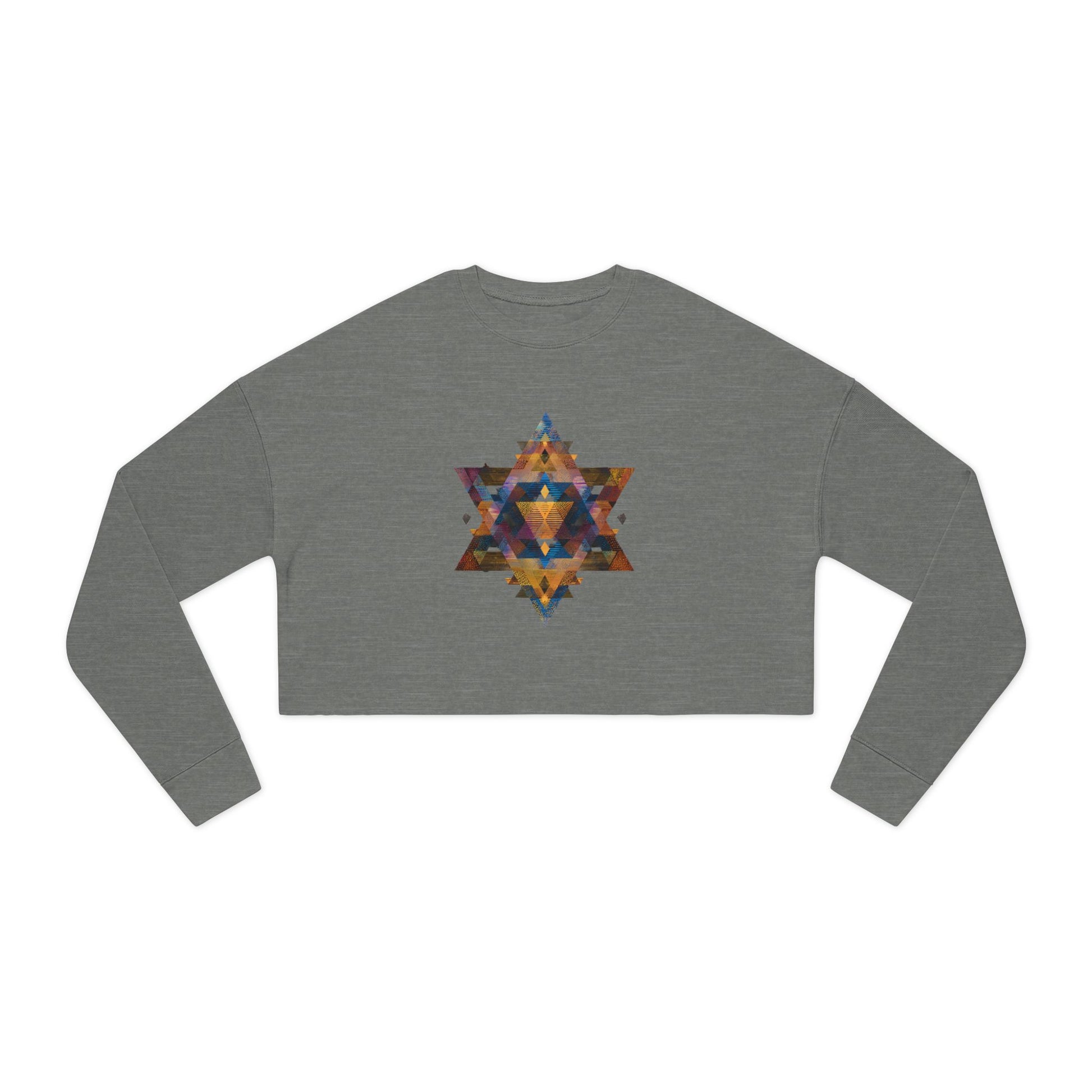 Star of David Geometric Women's Cropped Sweatshirt - American Zionist