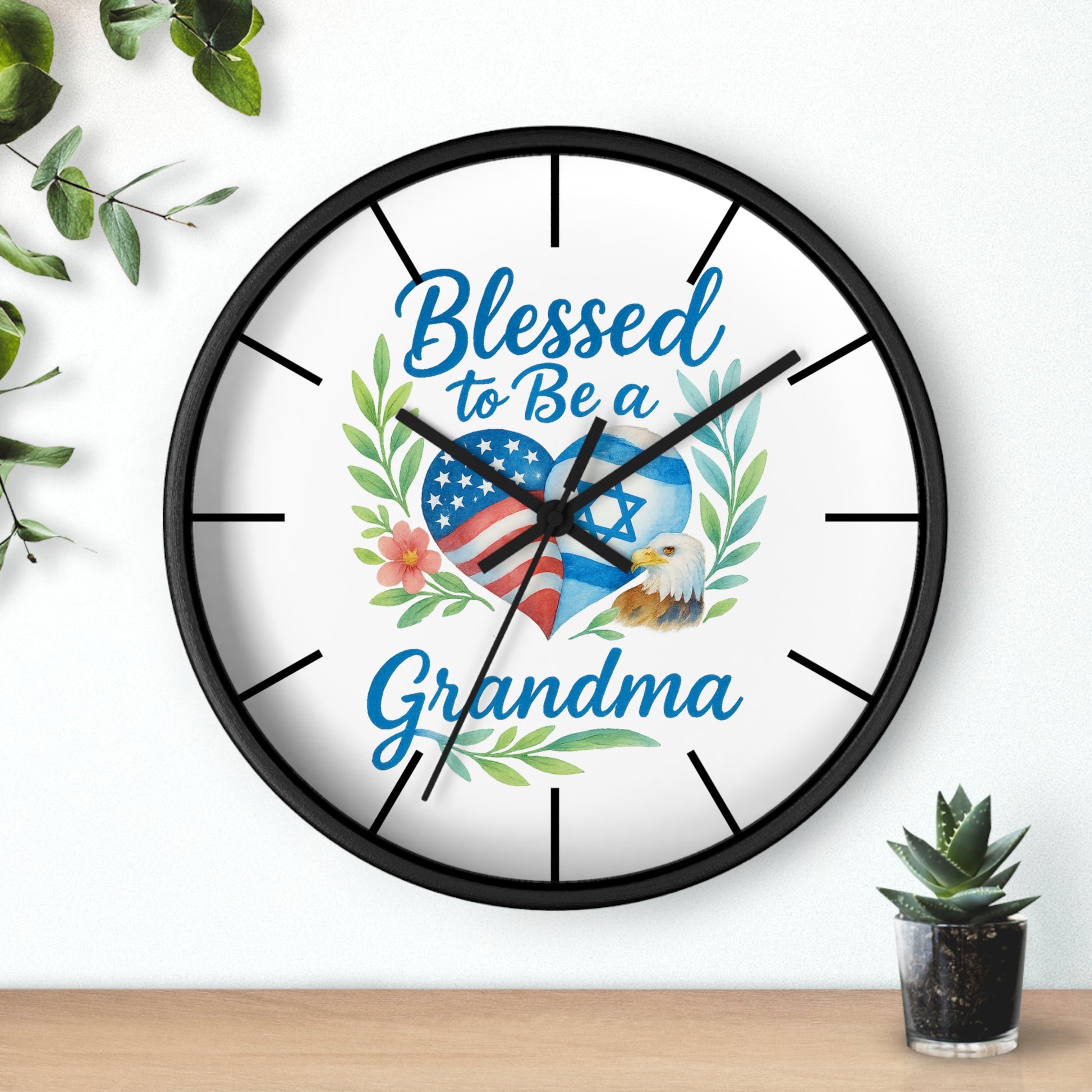 Blessed To Be A Grandma Wall Clock - American Zionist