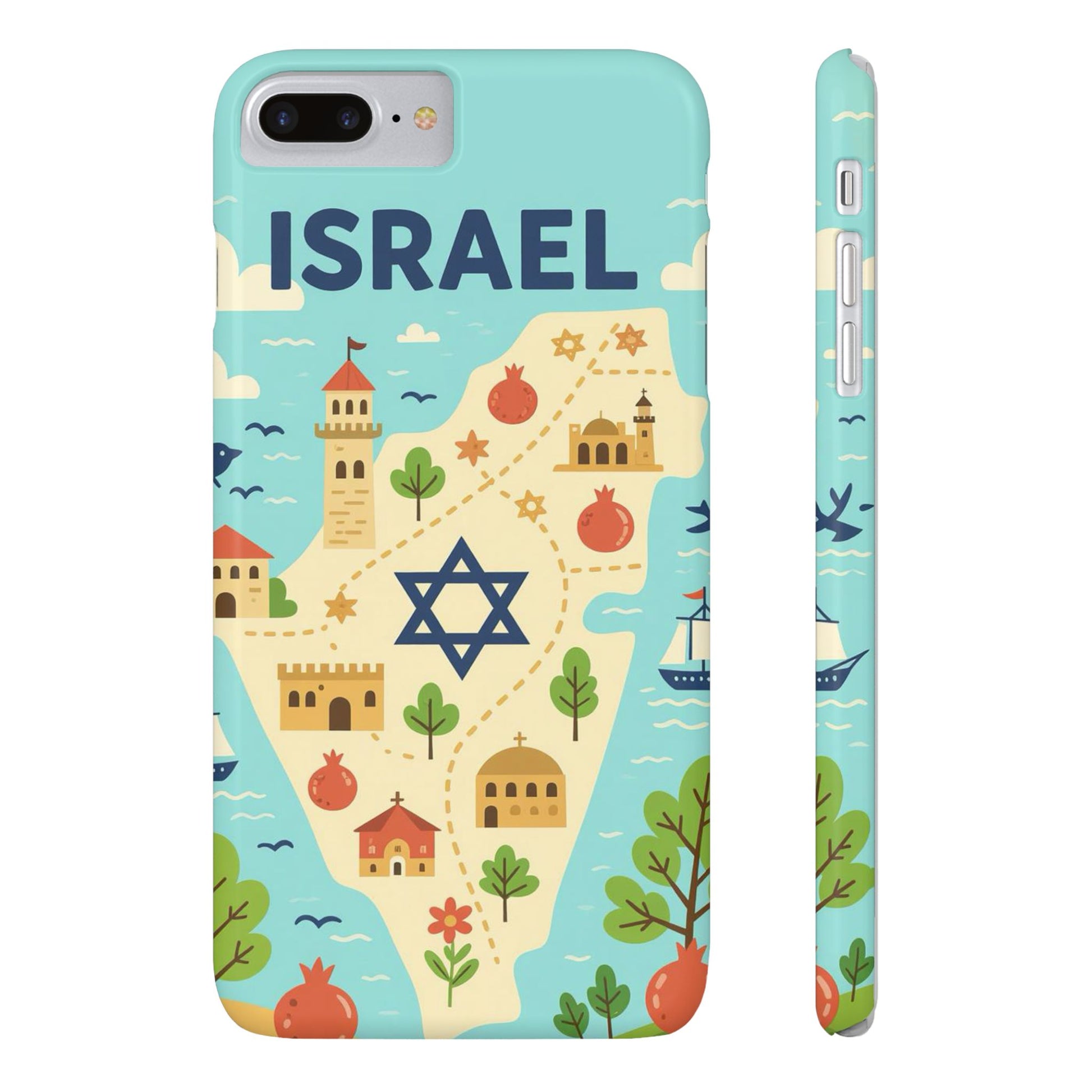 Map of Israel Slim Phone Cases - American Zionist