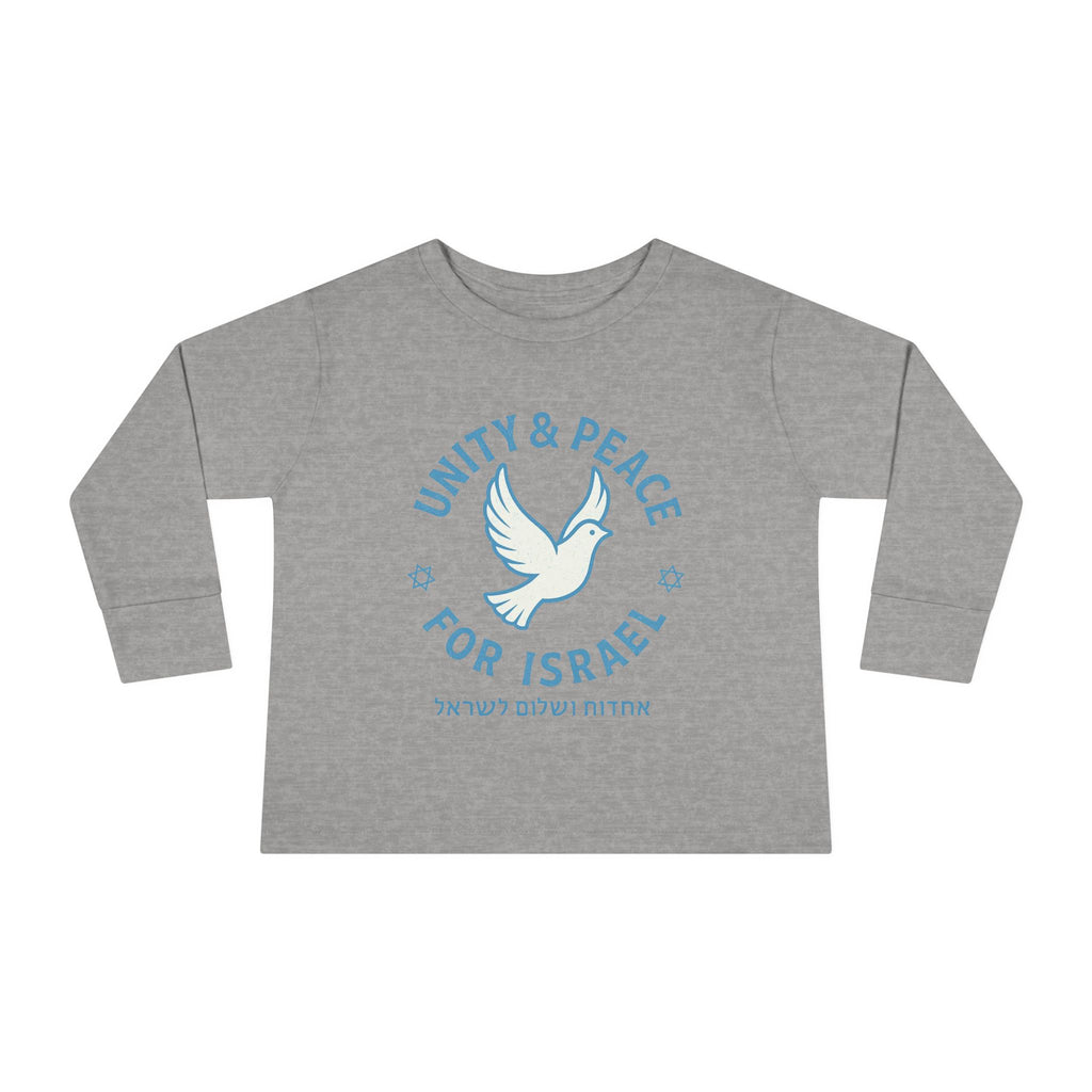 Unity Peace For Israel Toddler Long Sleeve Tee - American Zionist