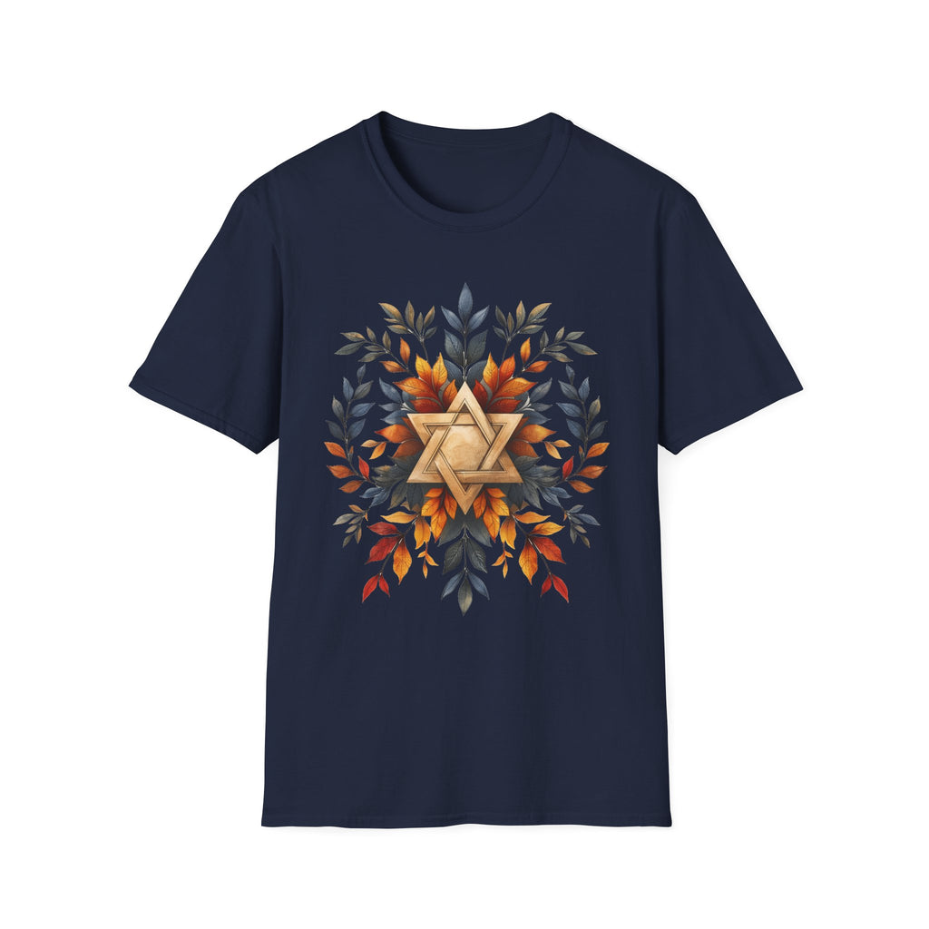 Star of David Wreath Unisex Softstyle T-Shirt - American Zionist