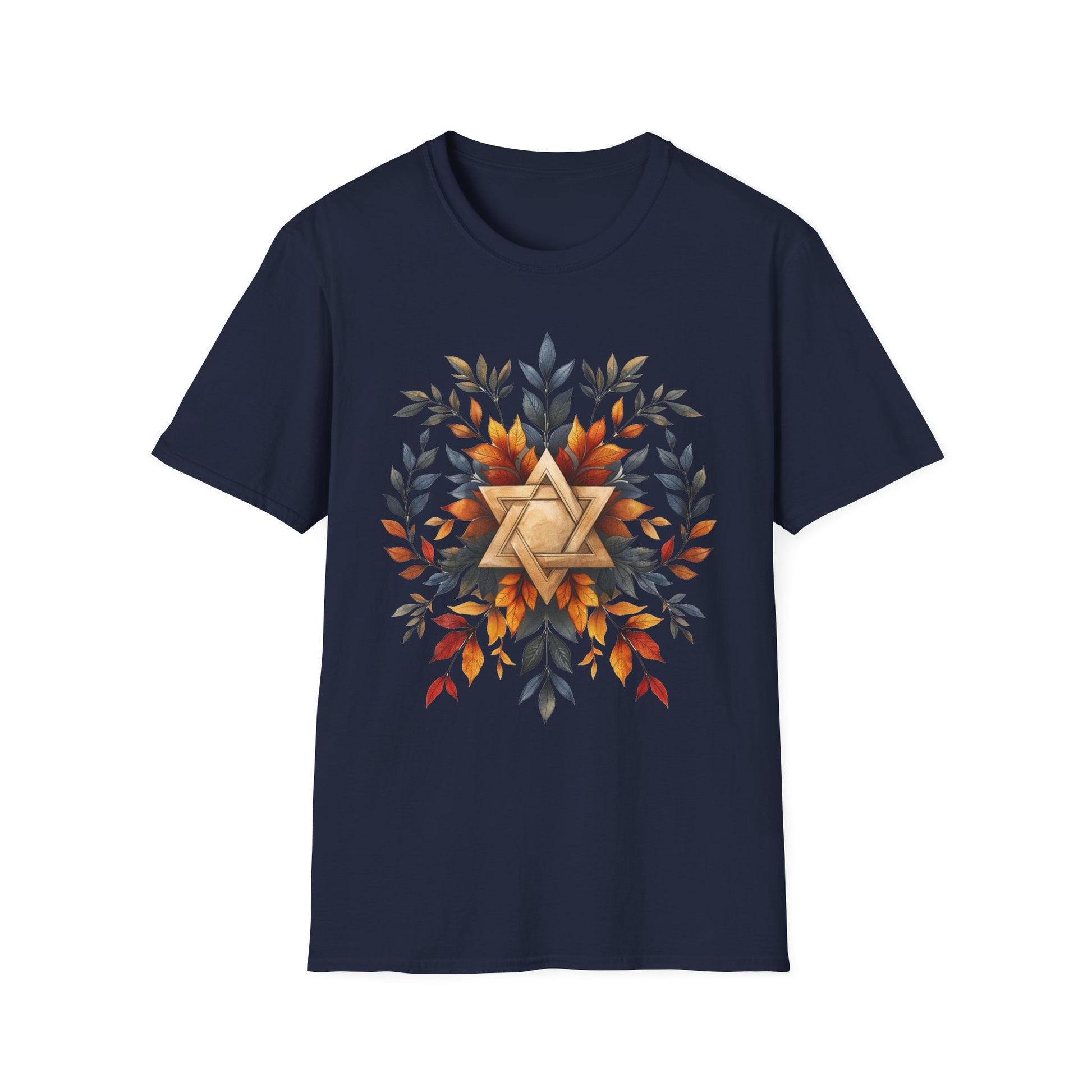 Star of David Wreath Unisex Softstyle T-Shirt - American Zionist