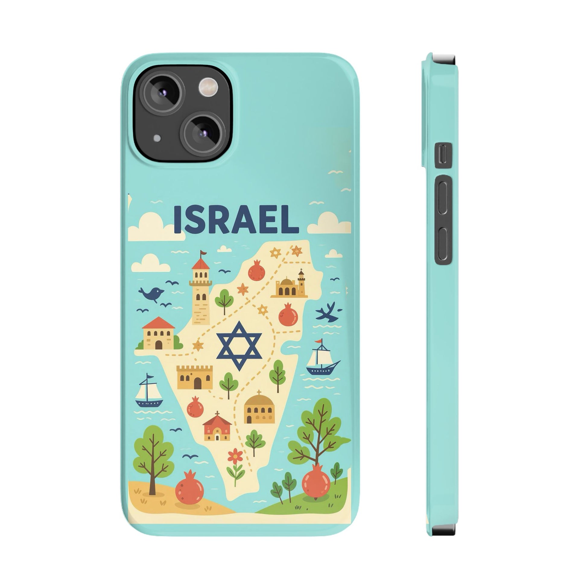 Map of Israel Slim Phone Cases - American Zionist