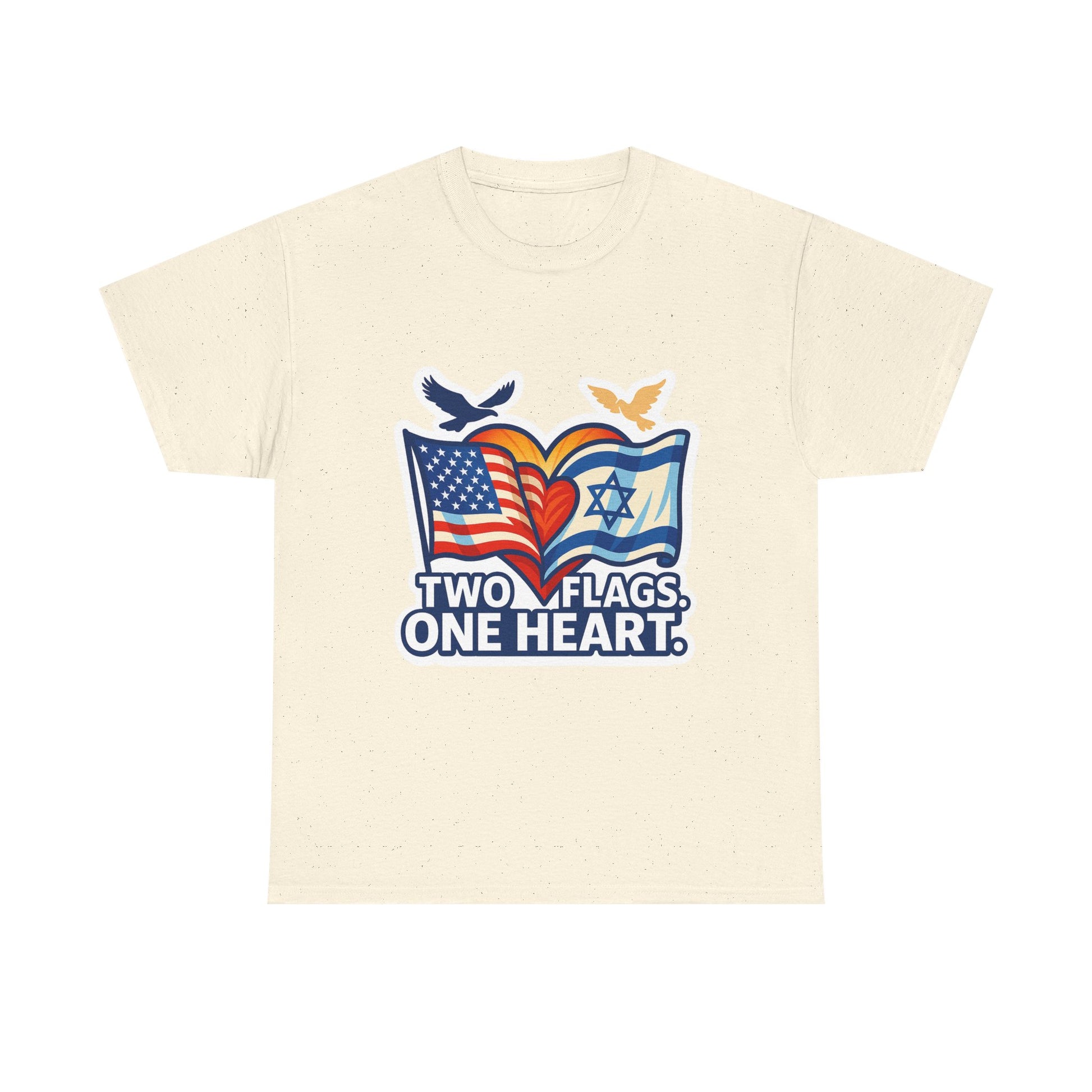Two Flags One Heart Unisex Heavy Cotton Tee - American Zionist