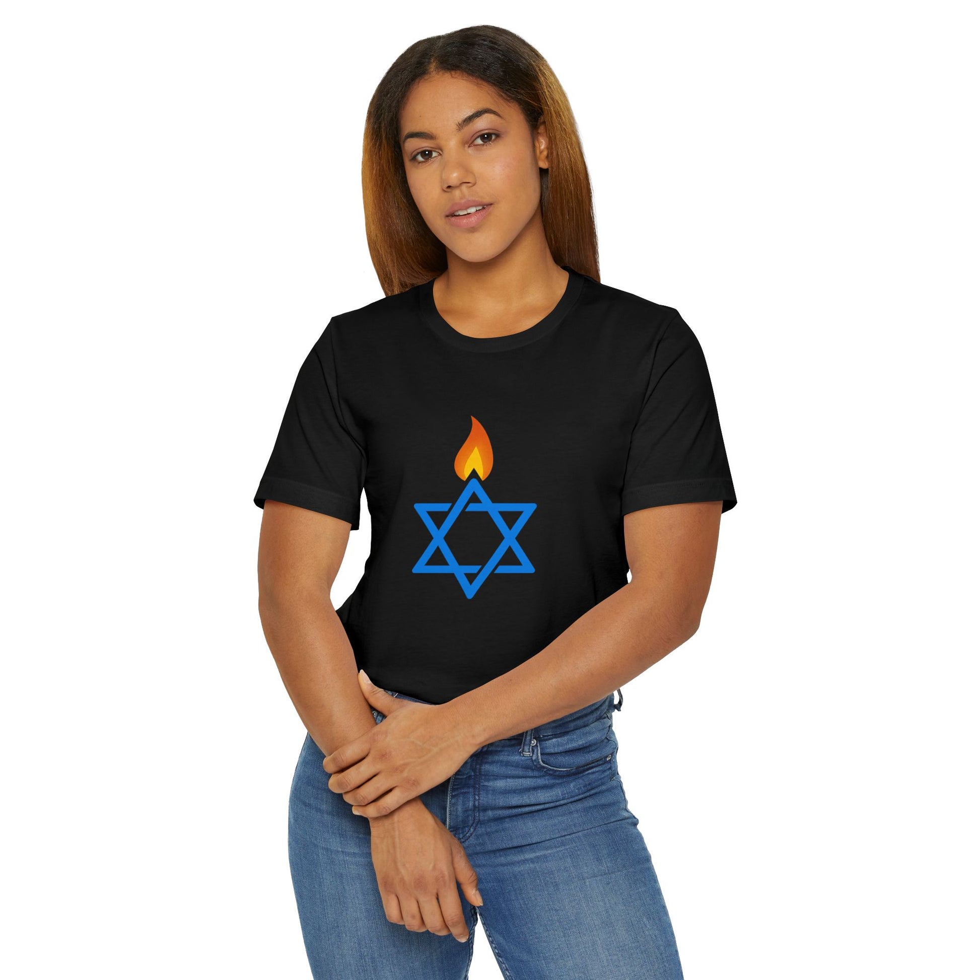 Fire Stars Of David Unisex Jersey T-Shirt - American Zionist