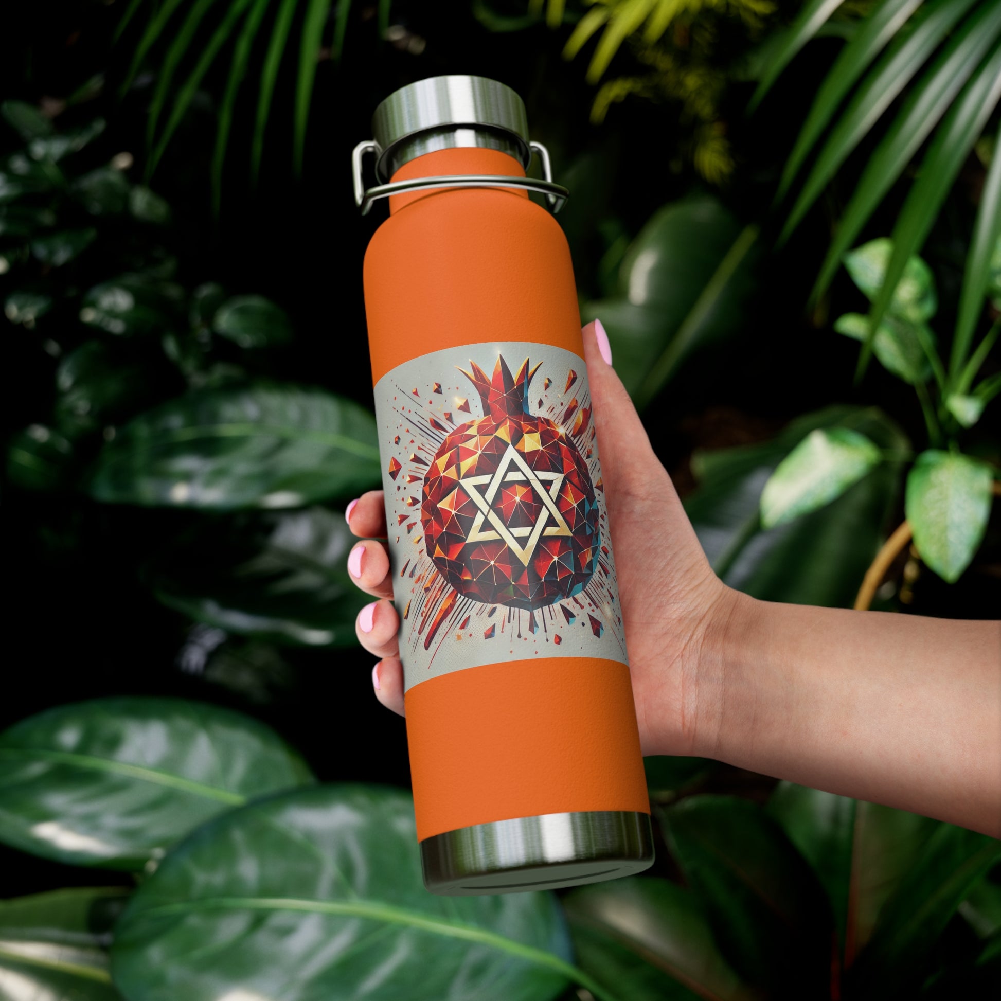 Pomegranate Star of David Copper Vacuum Insulated Bottle, 22oz - American Zionist