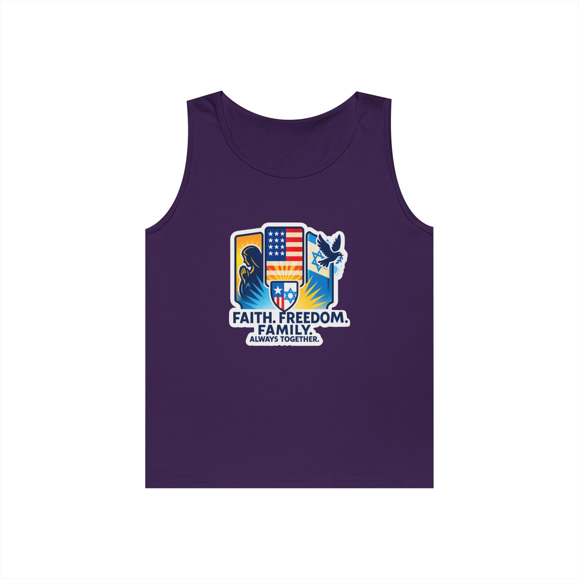 Faith Freedom Family Unisex Heavy Cotton Tank Top - American Zionist