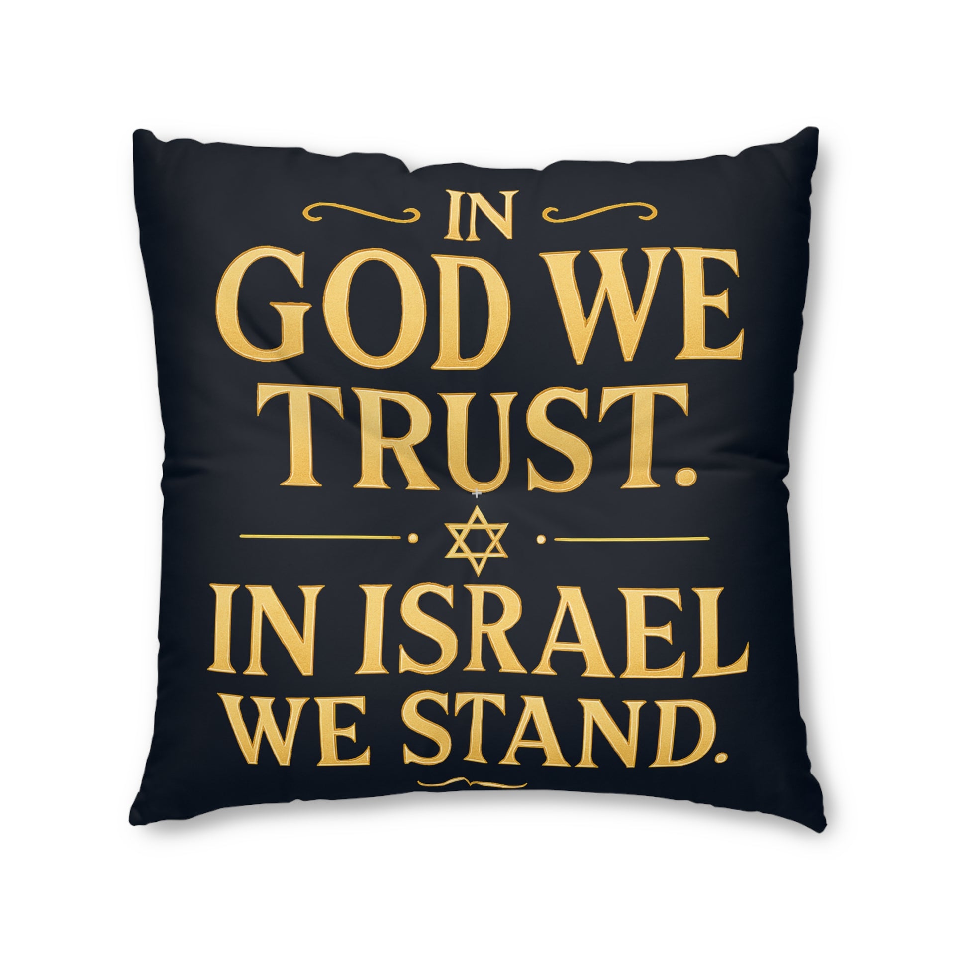 In God With Israel Tufted Floor Pillow, Square - American Zionist