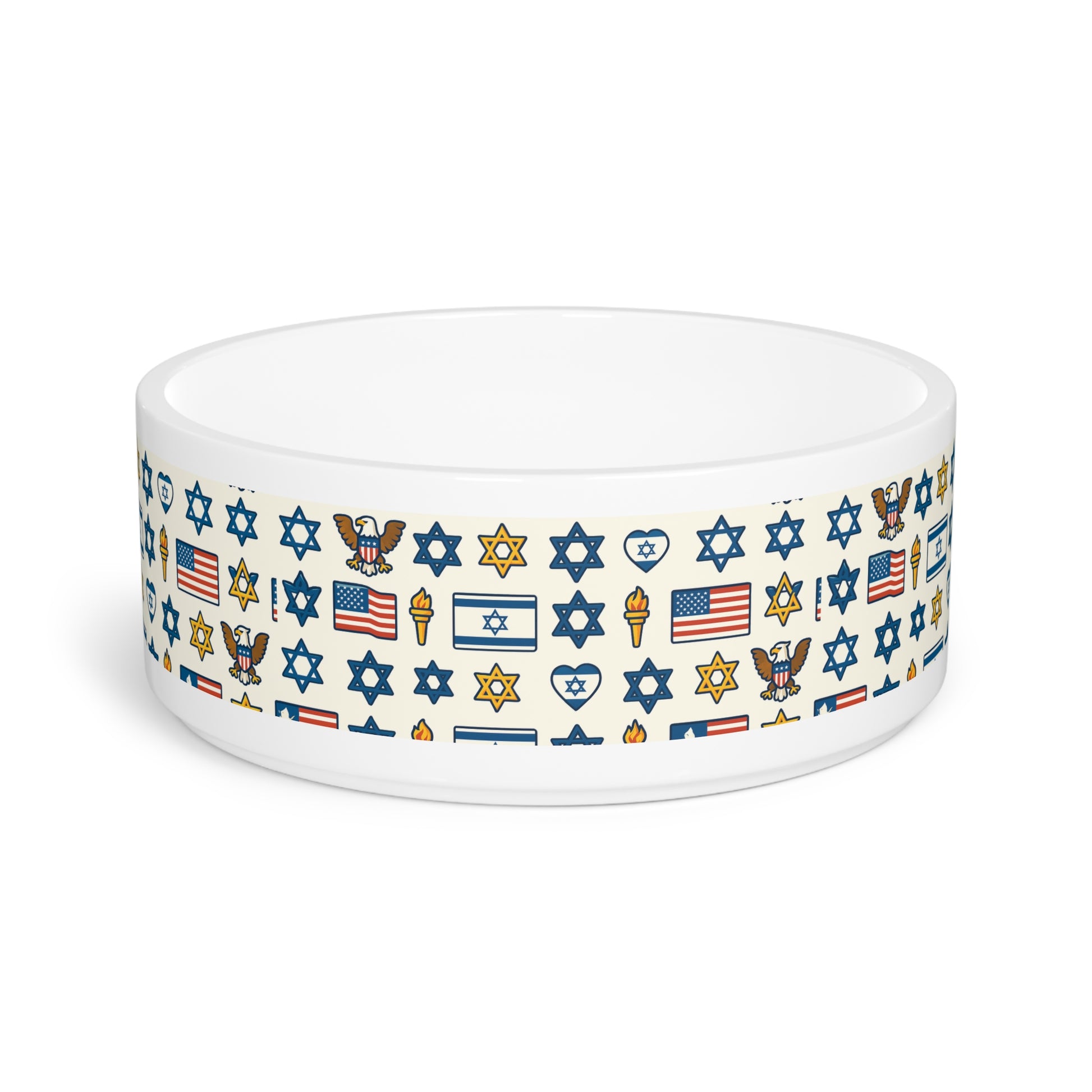 Symbols of Shared Freedom Pet Bowl 16oz - American Zionist