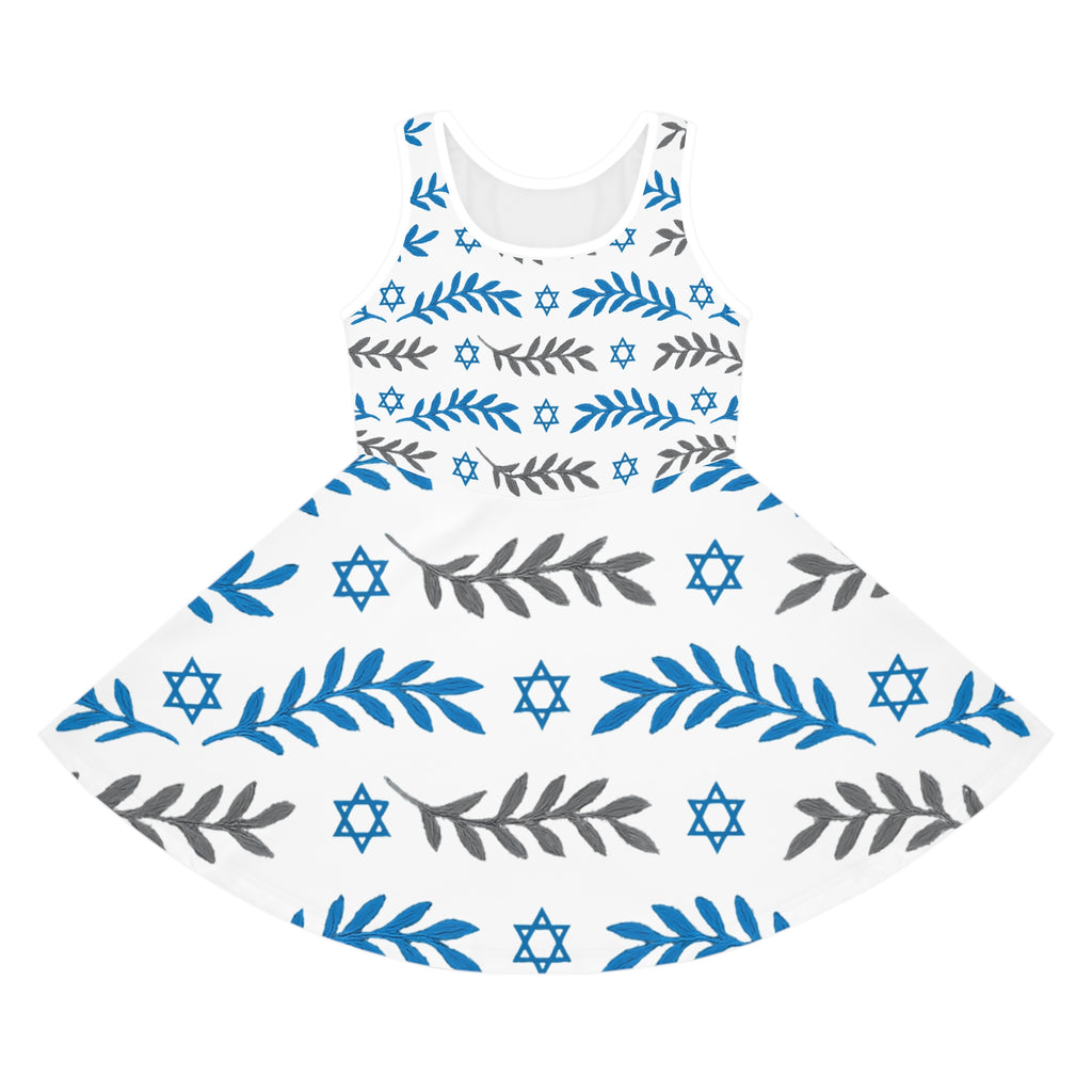 Olive and Shield Girls' Sleeveless Sundress (AOP) - American Zionist