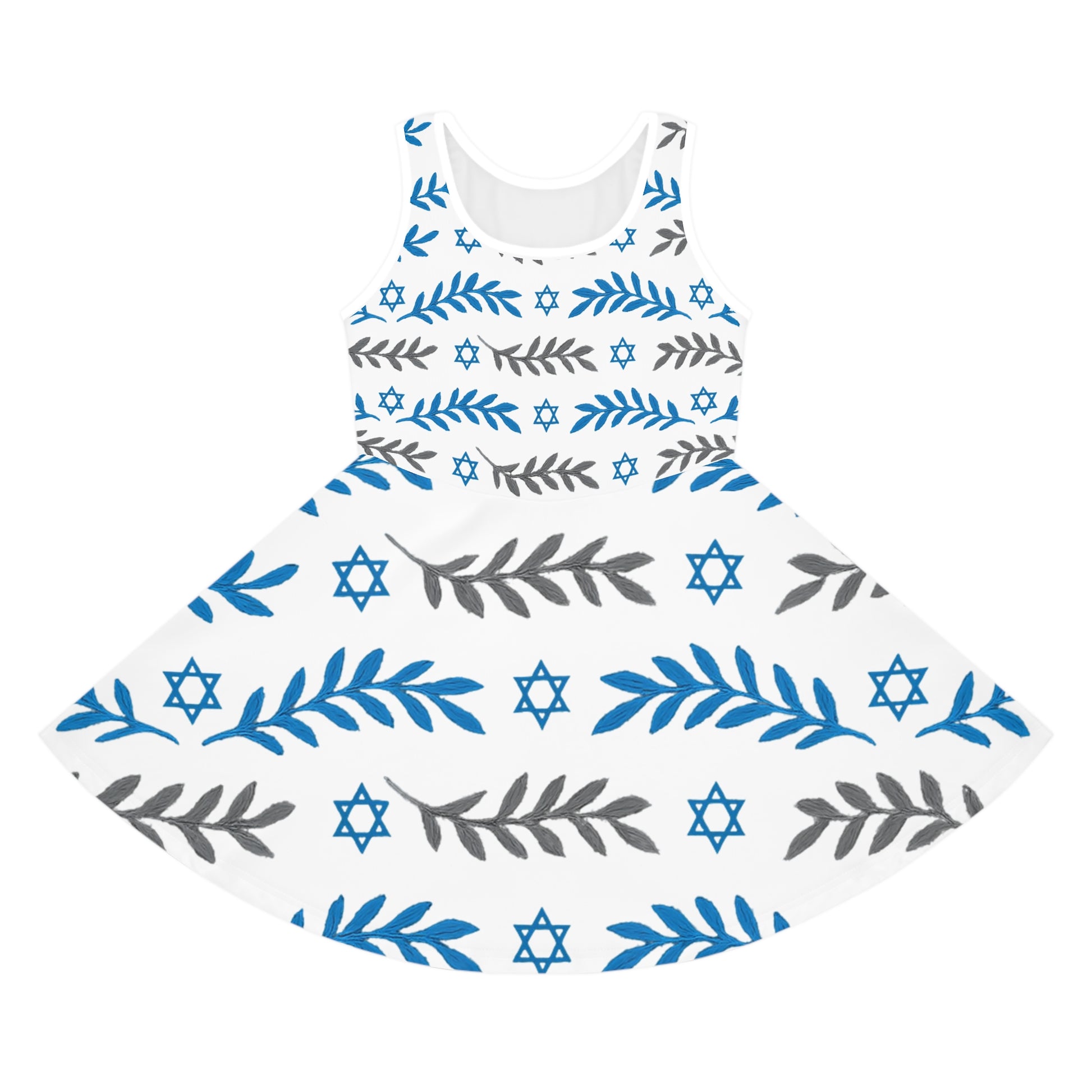 Olive and Shield Girls' Sleeveless Sundress (AOP) - American Zionist