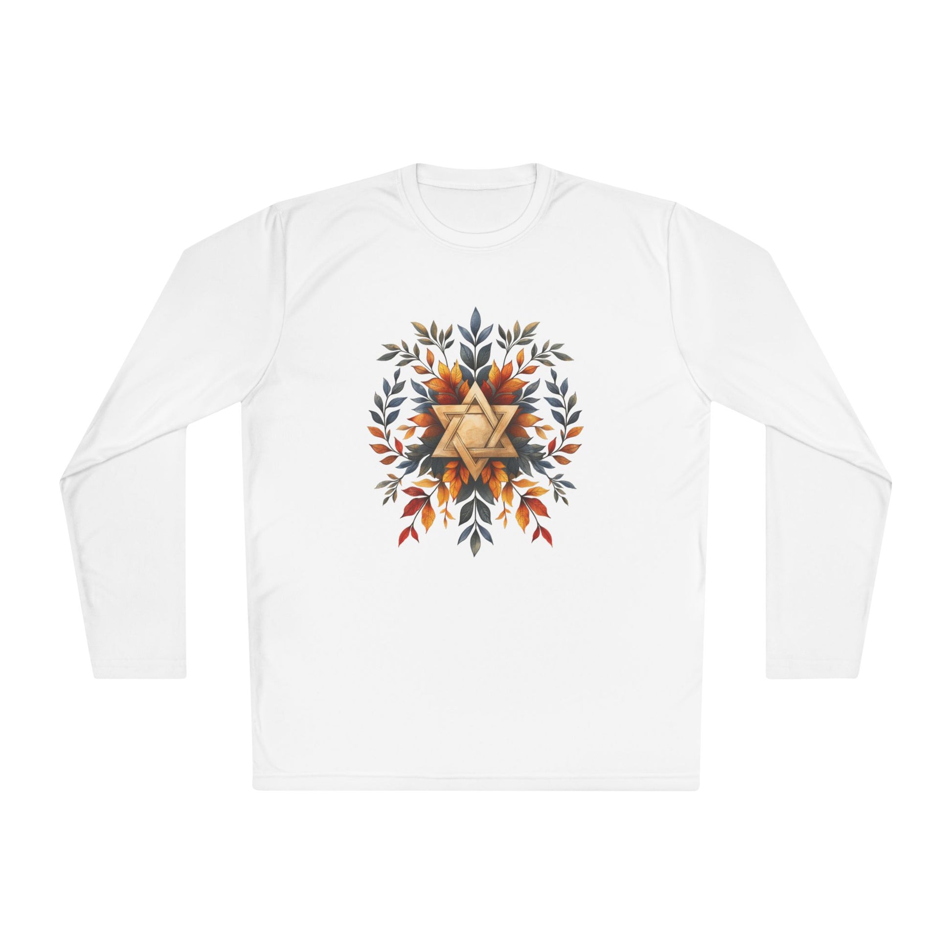 Star of David Wreath Unisex Lightweight Long Sleeve Tee - American Zionist