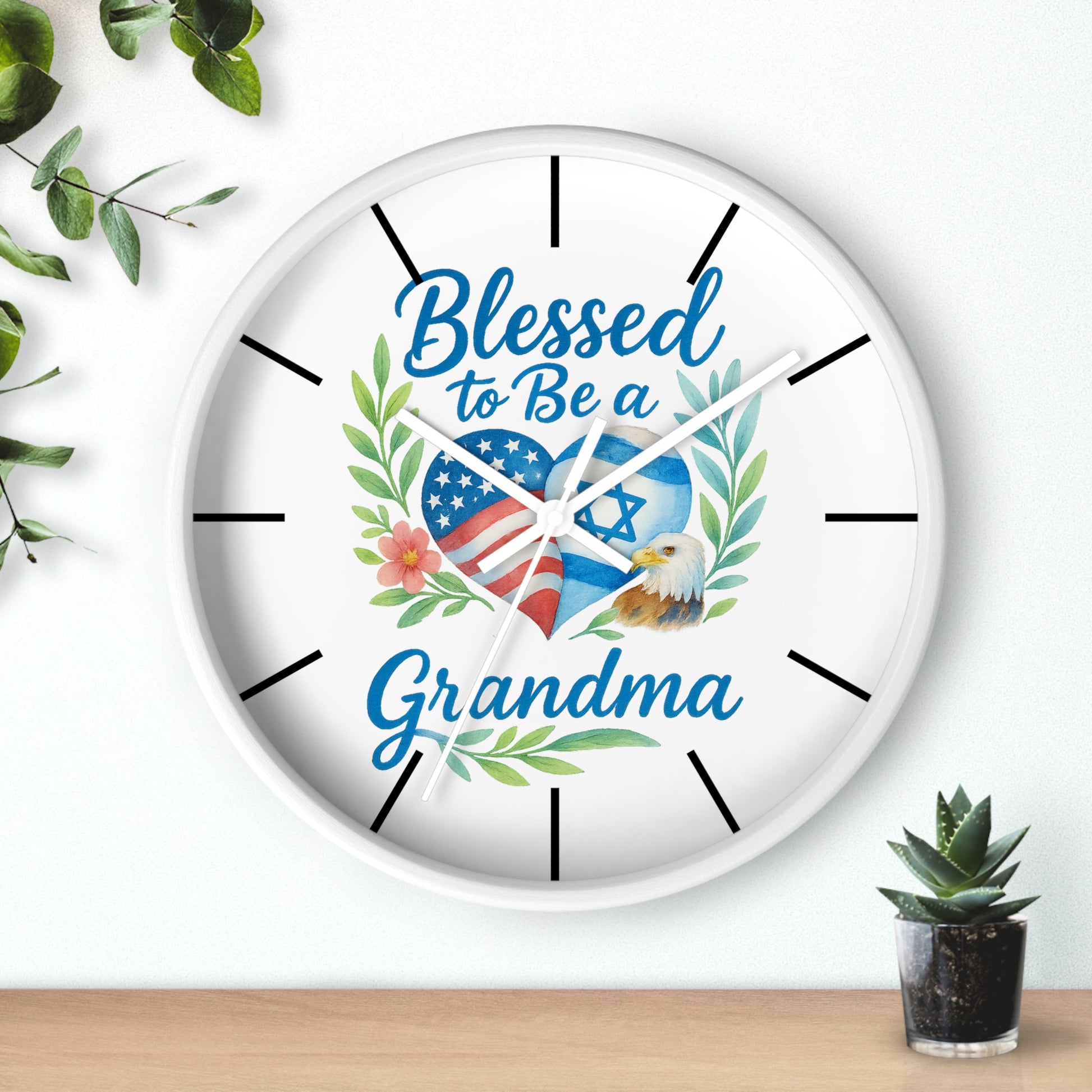 Blessed To Be A Grandma Wall Clock - American Zionist