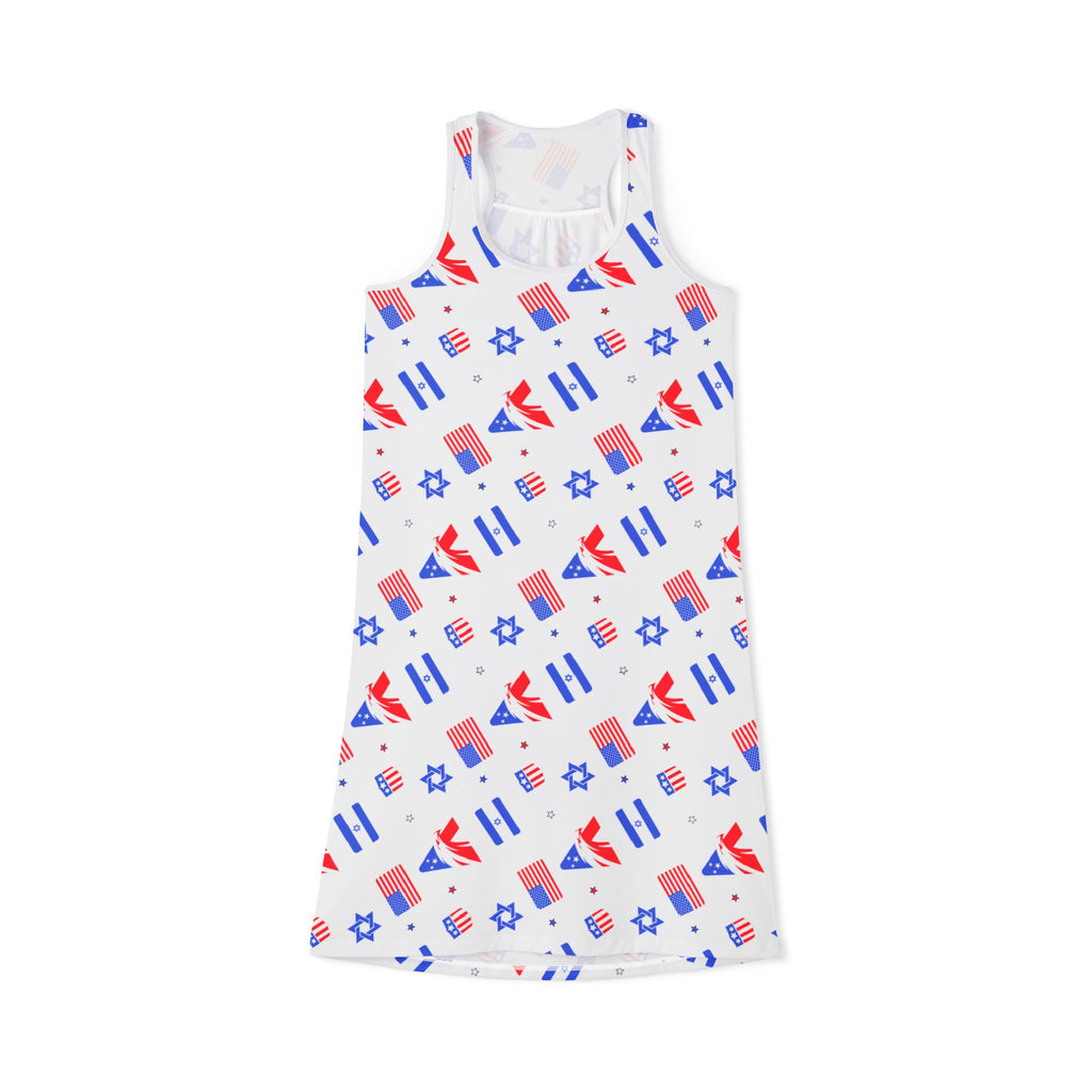 Zionist Eagle Pattern Women's Racerback Dress (AOP) - American Zionist