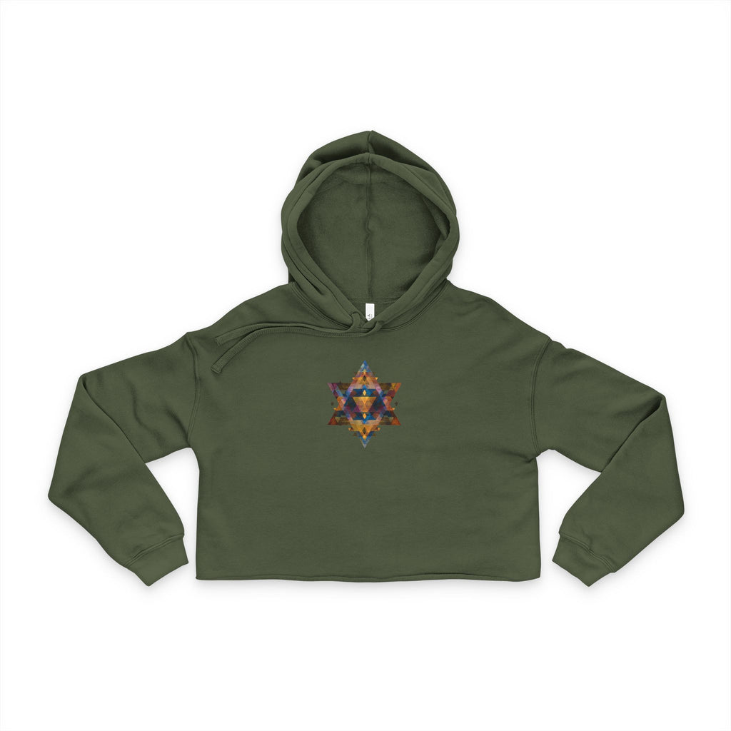 Star of David Geometric Women's Cropped Hoodie - American Zionist