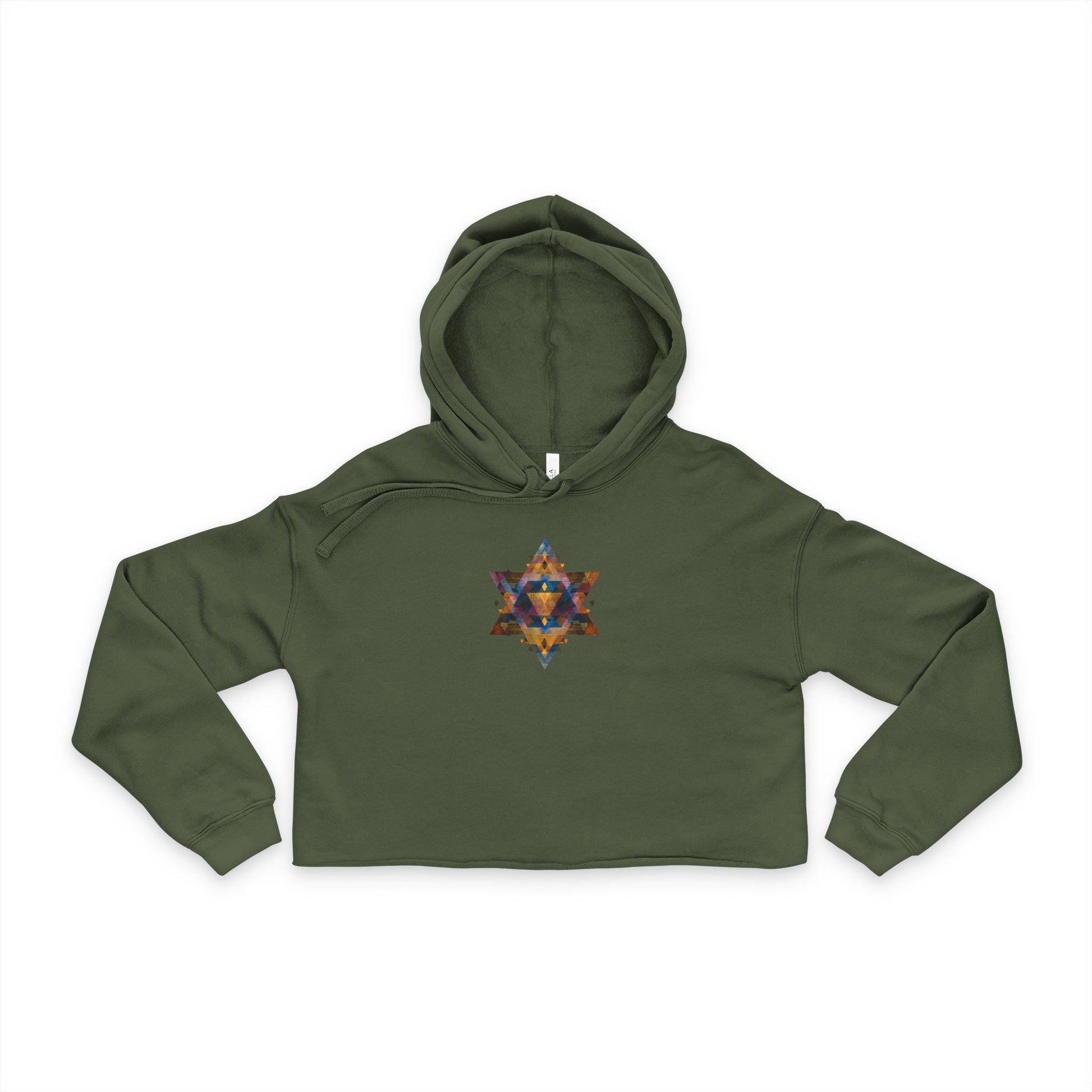 Star of David Geometric Women's Cropped Hoodie - American Zionist
