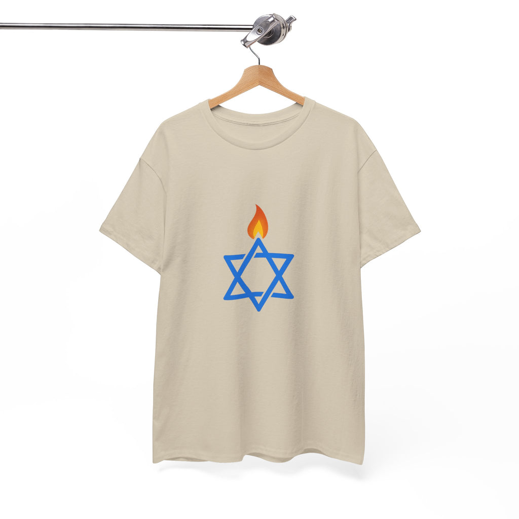Fire Stars Of David Unisex Heavy Cotton Tee - American Zionist