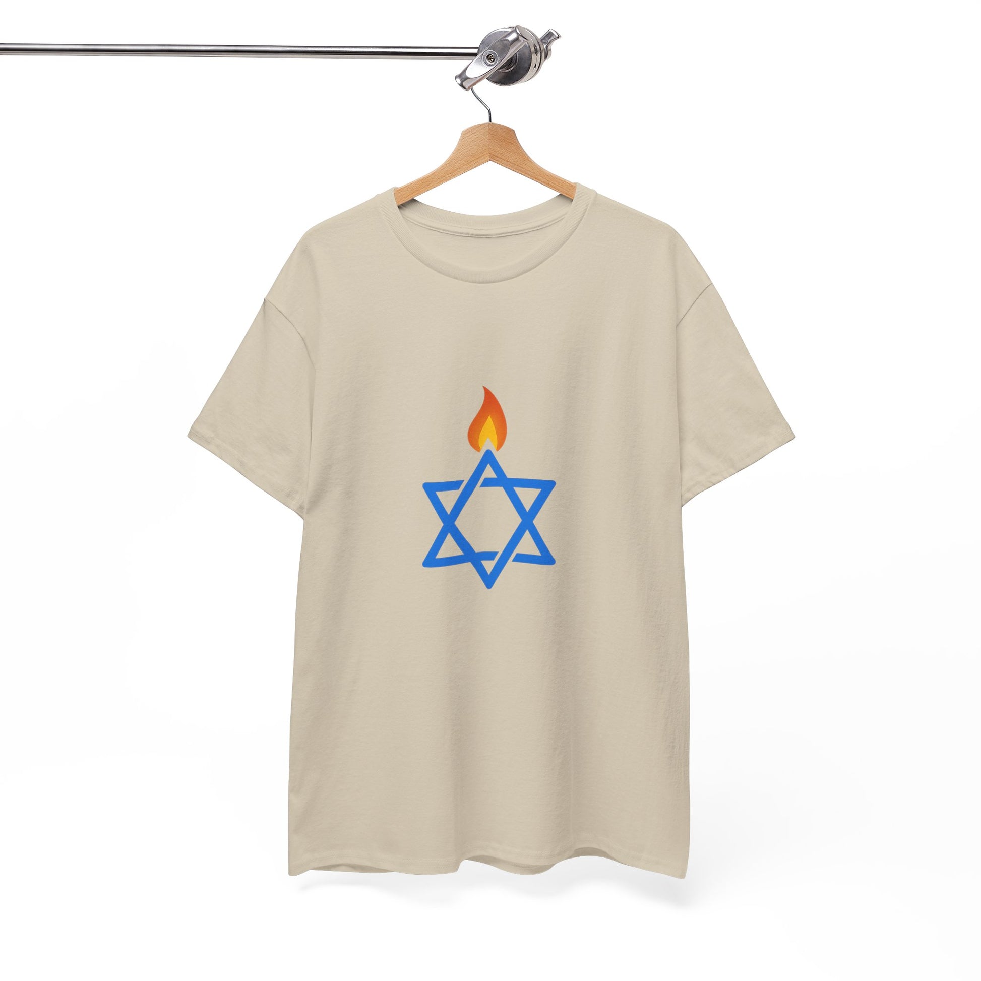 Fire Stars Of David Unisex Heavy Cotton Tee - American Zionist