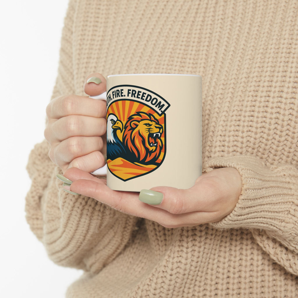Lions Eagles Rise Ceramic Mug, (11oz, 15oz) - American Zionist
