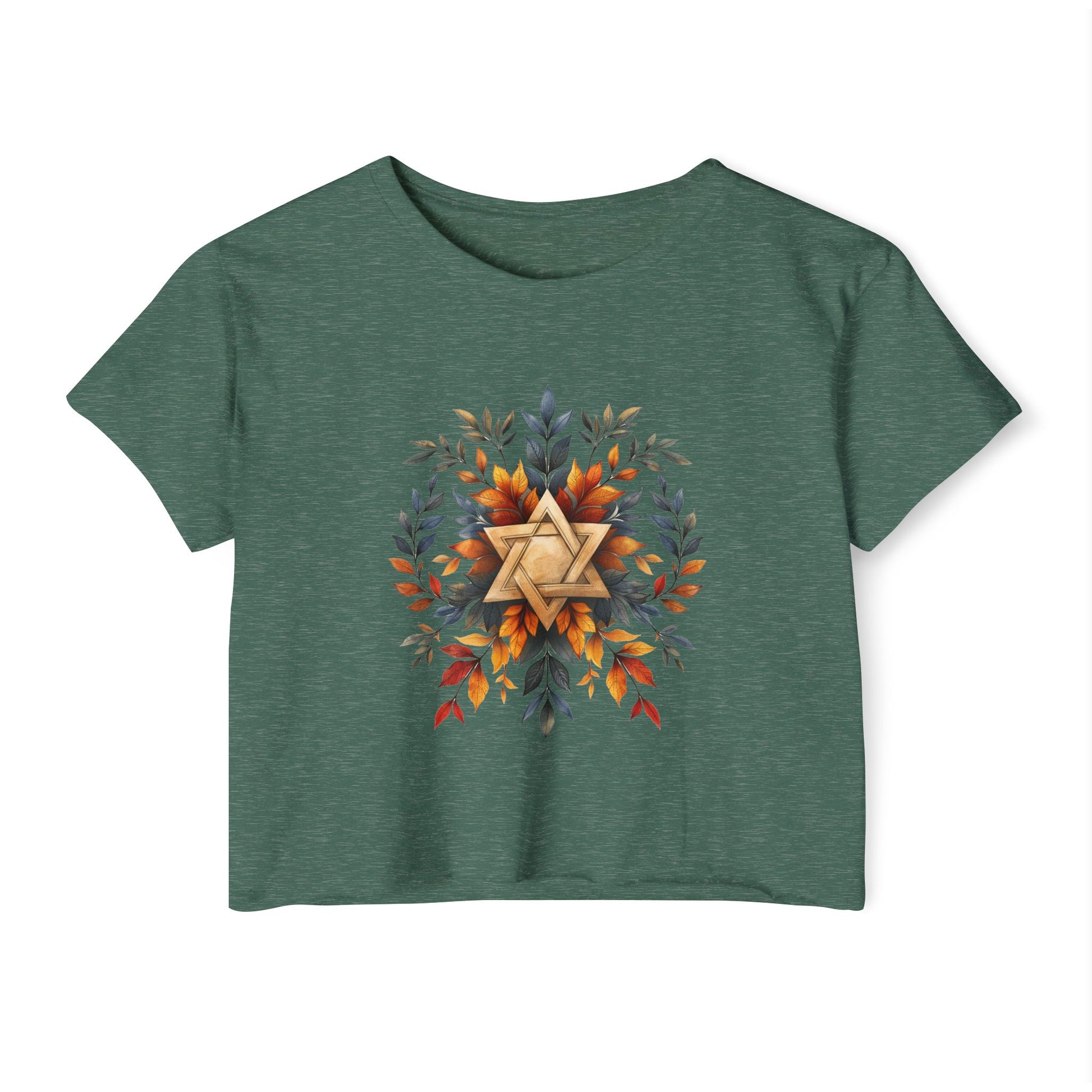 Star of David Wreath Women's Festival Crop Top - American Zionist