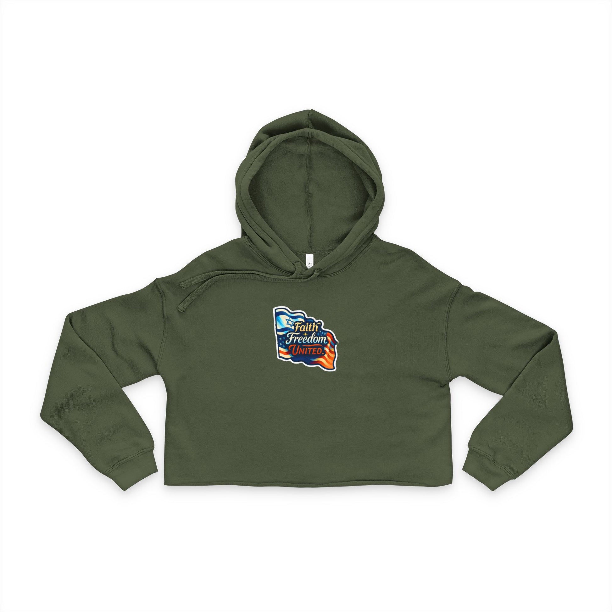 Faith Freedom United Women's Cropped Hoodie - American Zionist