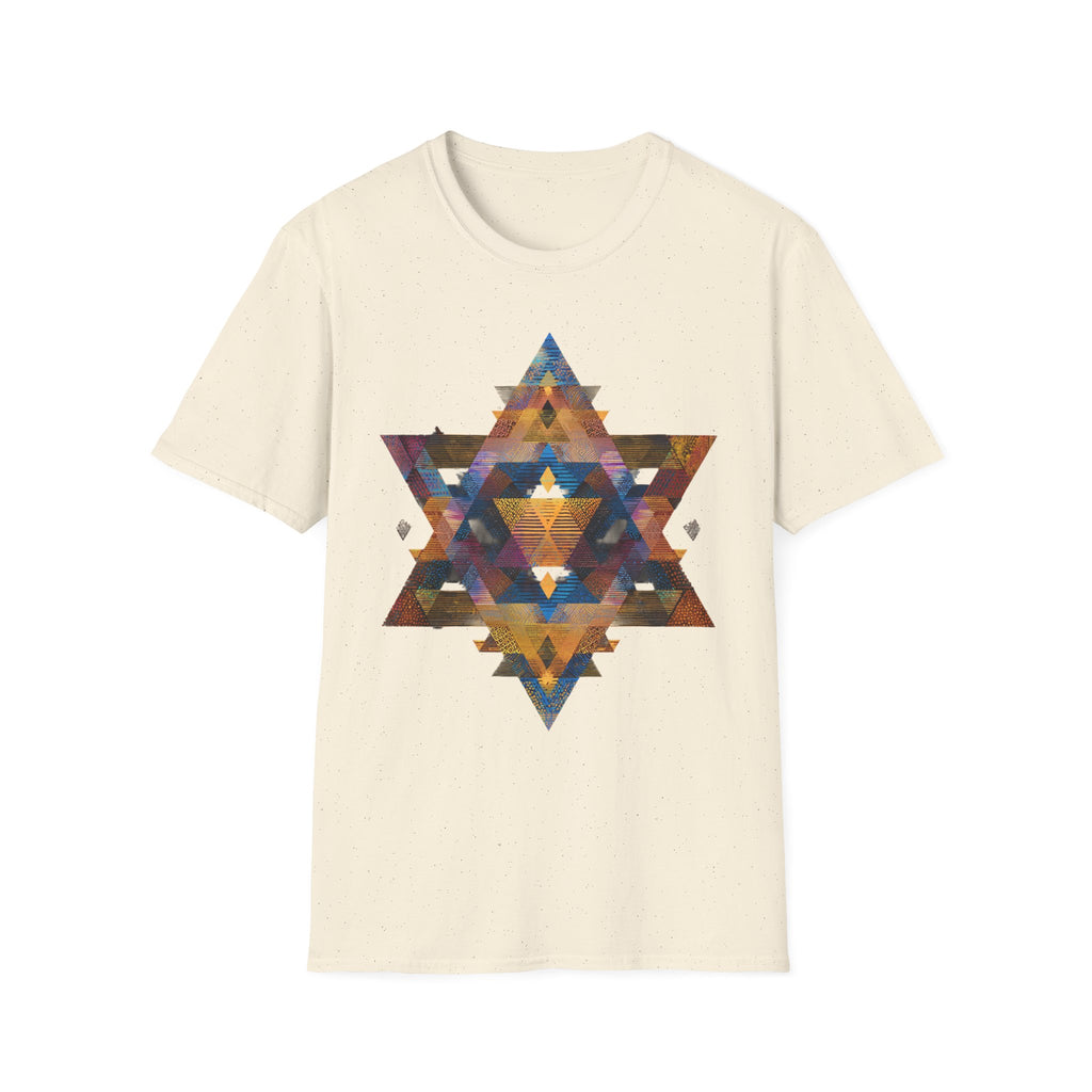 Star of David Geometric Unisex Softstyle T-Shirt - American Zionist
