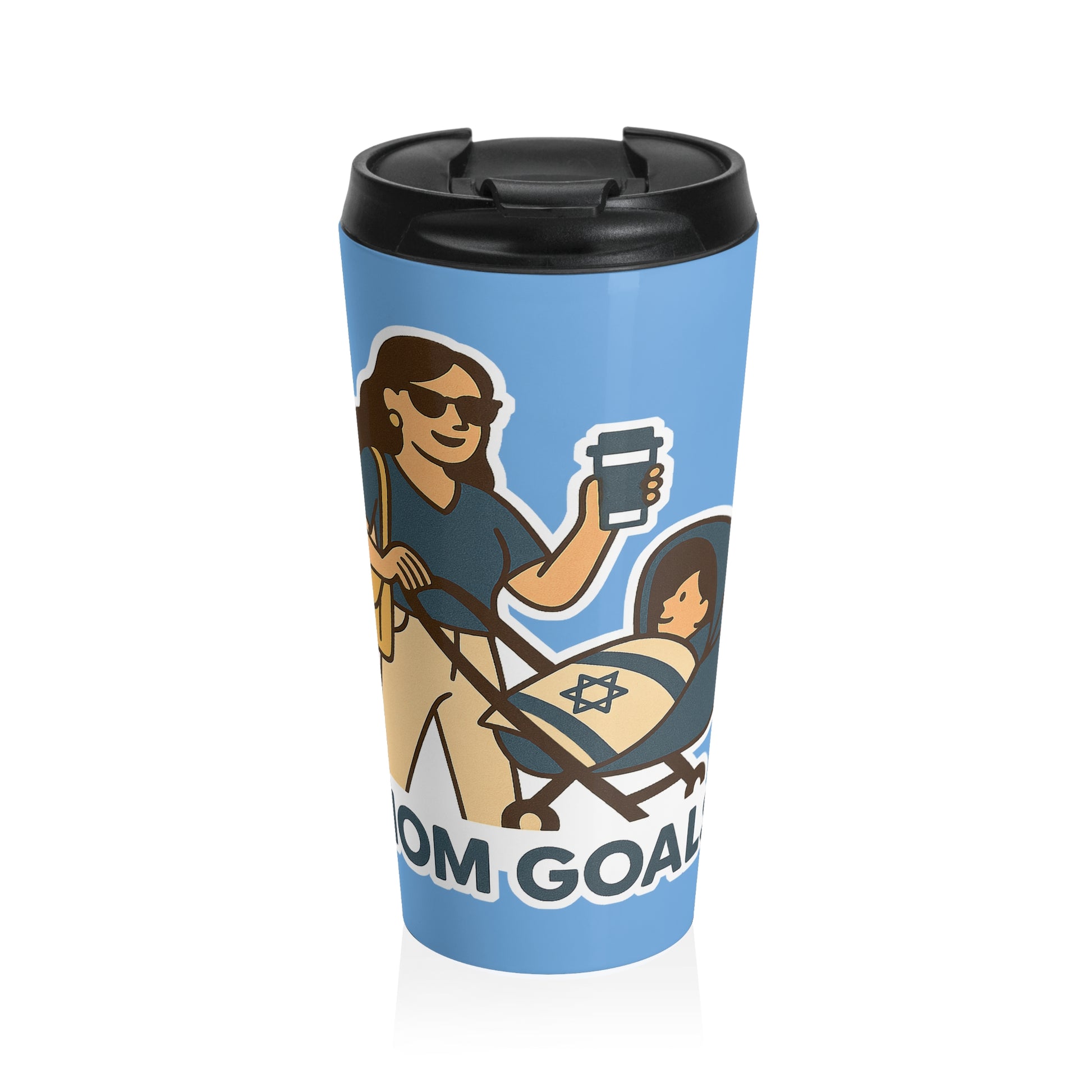 Mom Goals Stainless Steel Travel Mug - American Zionist