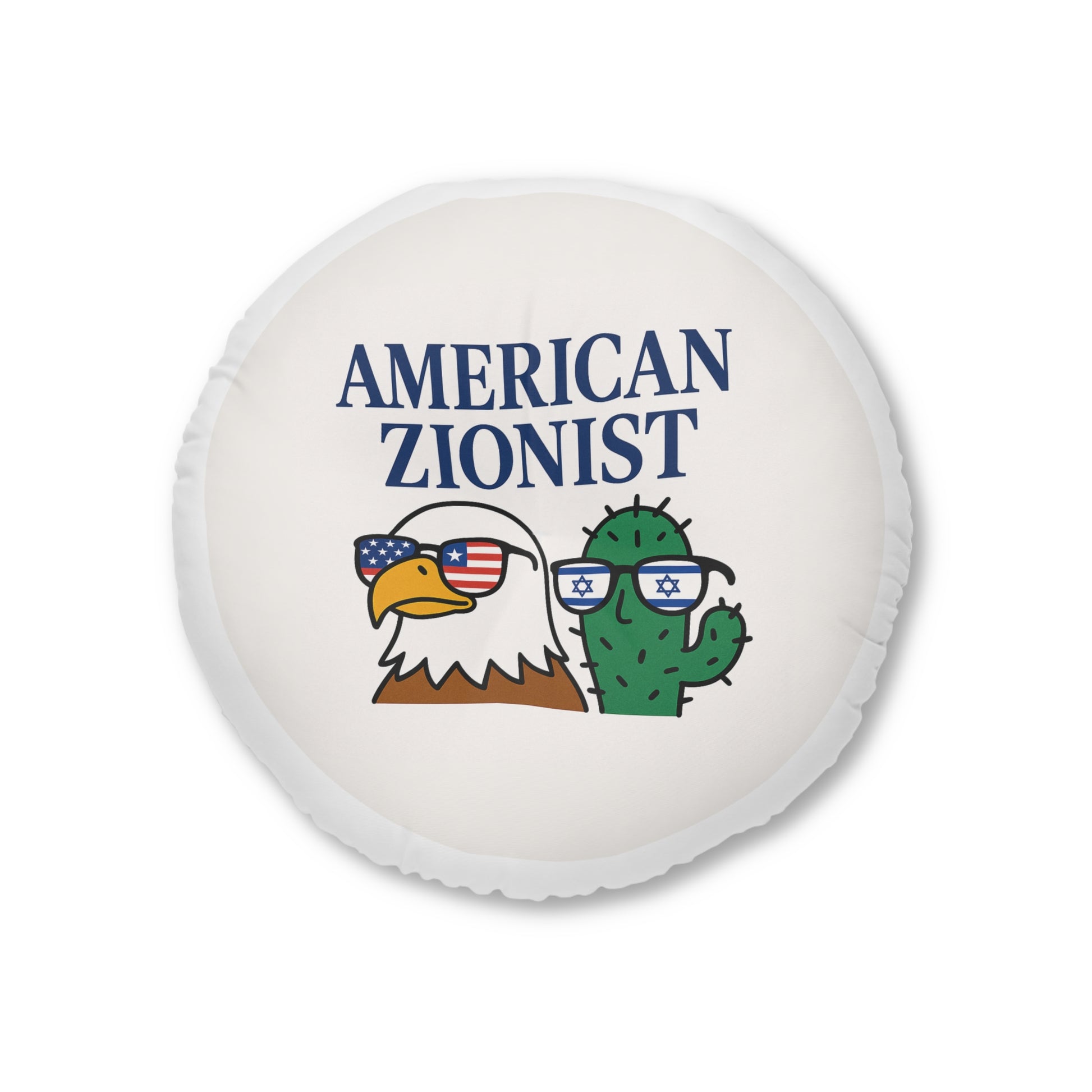 American Zionist Bros Tufted Floor Pillow, Round - American Zionist