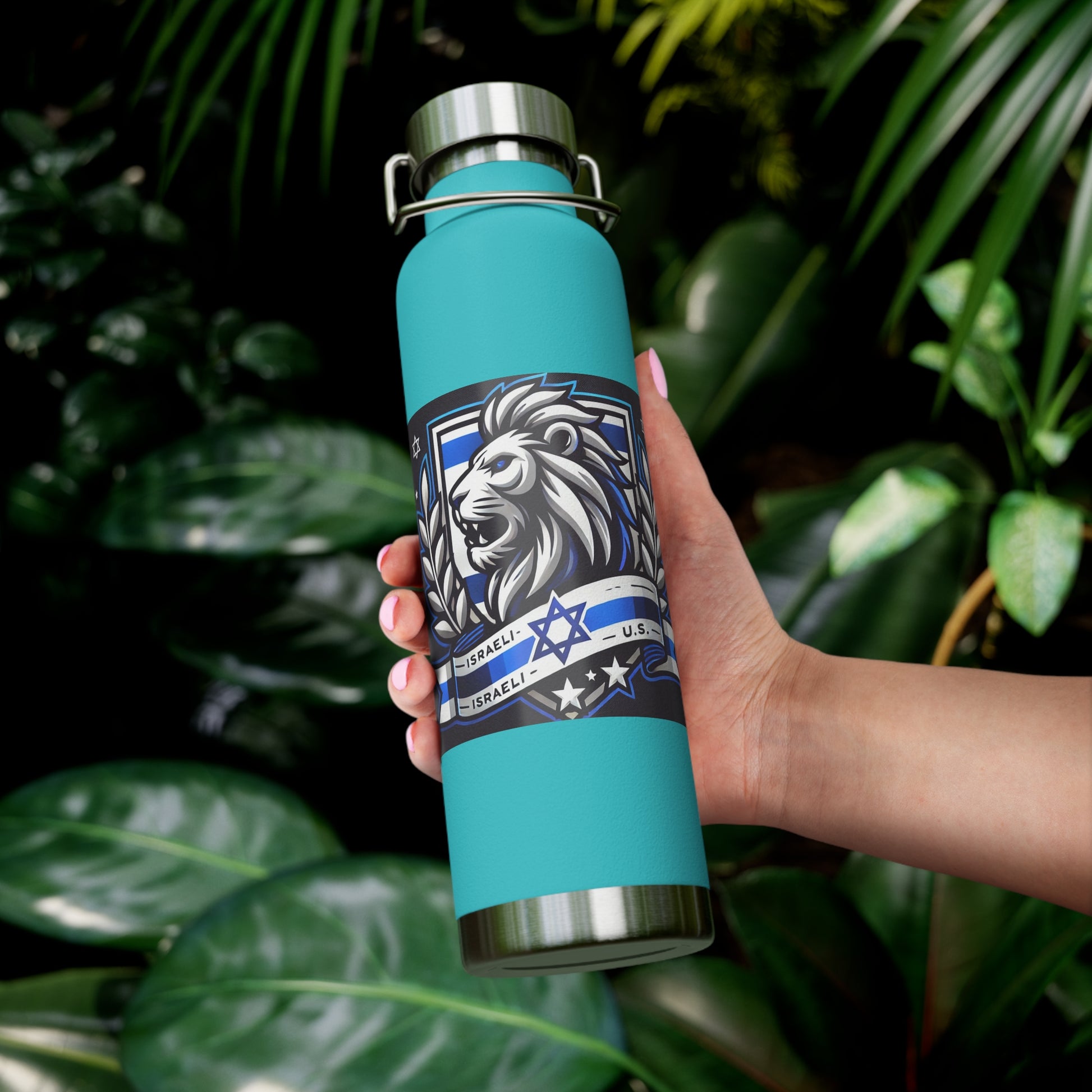 Lion of Judah Crest Copper Vacuum Insulated Bottle, 22oz - American Zionist
