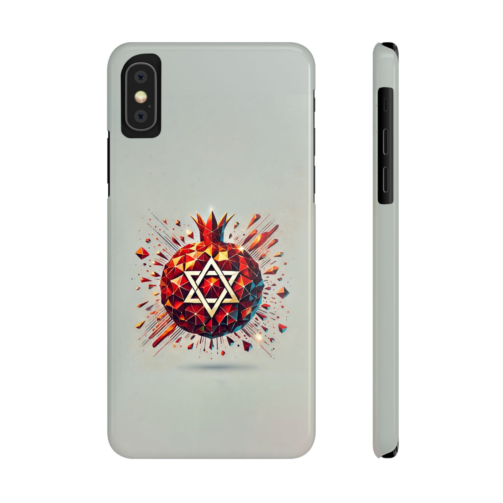 Pomegranate Star of David Slim Phone Cases - American Zionist
