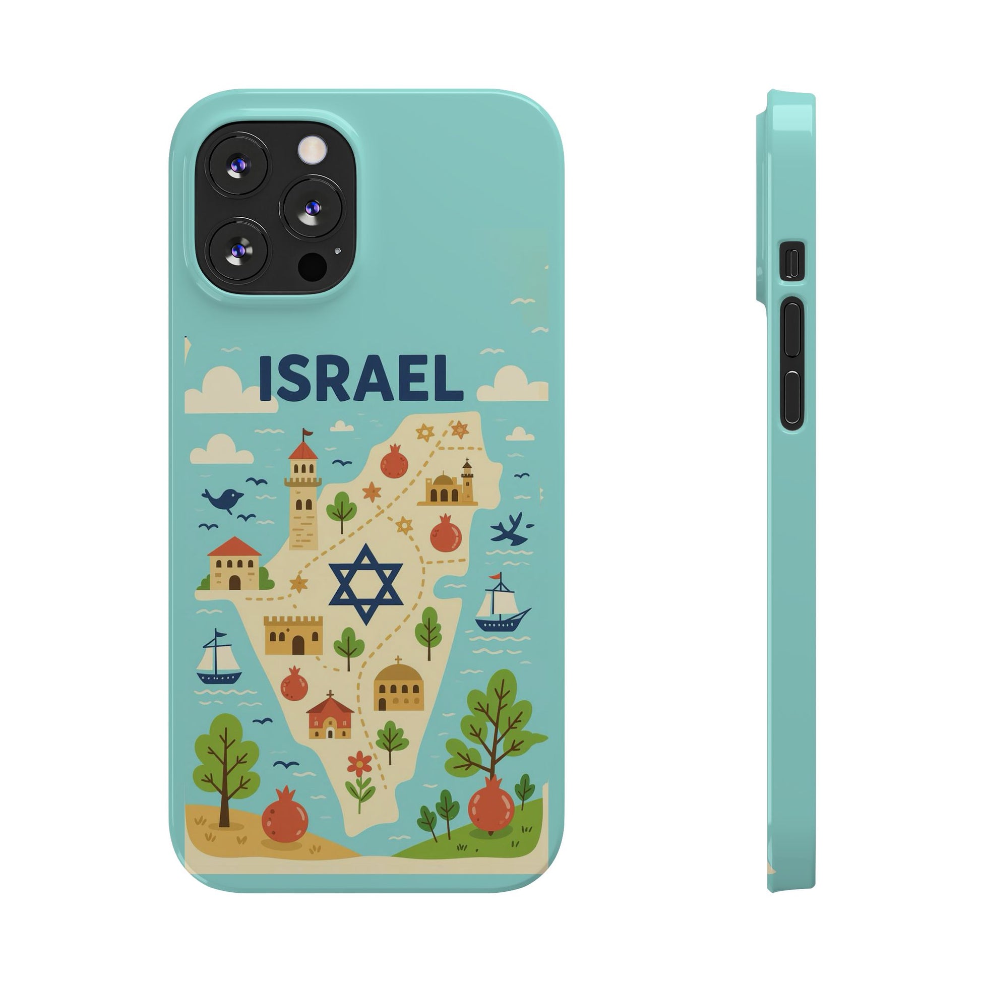 Map of Israel Slim Phone Cases - American Zionist