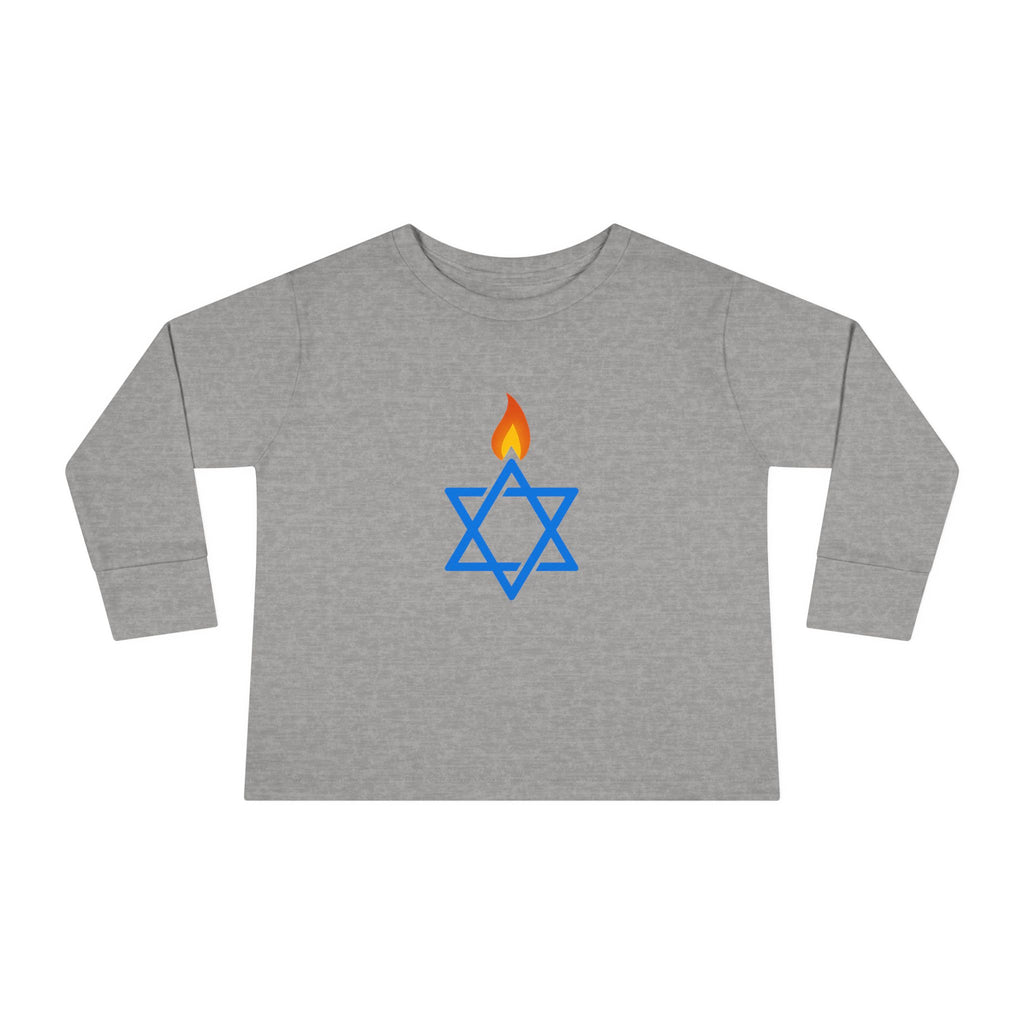 Fire Stars Of David Toddler Long Sleeve Tee - American Zionist