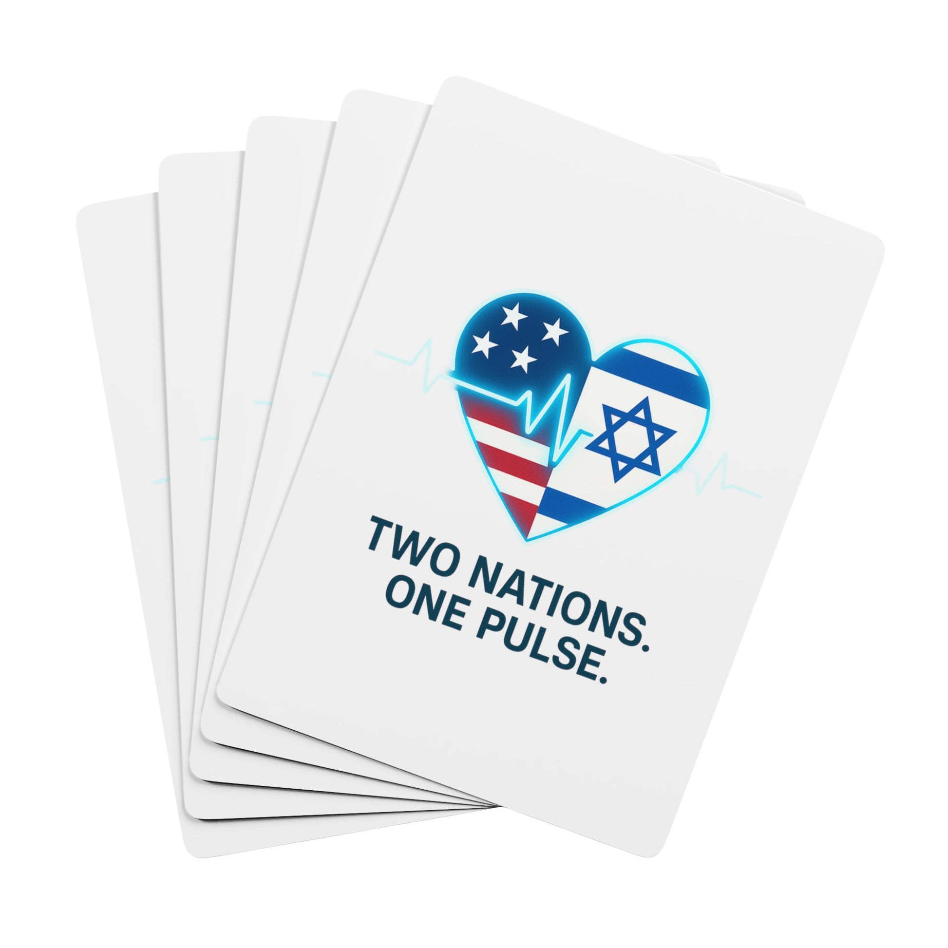 Two Nations. One Pulse Poker Playing Cards - American Zionist