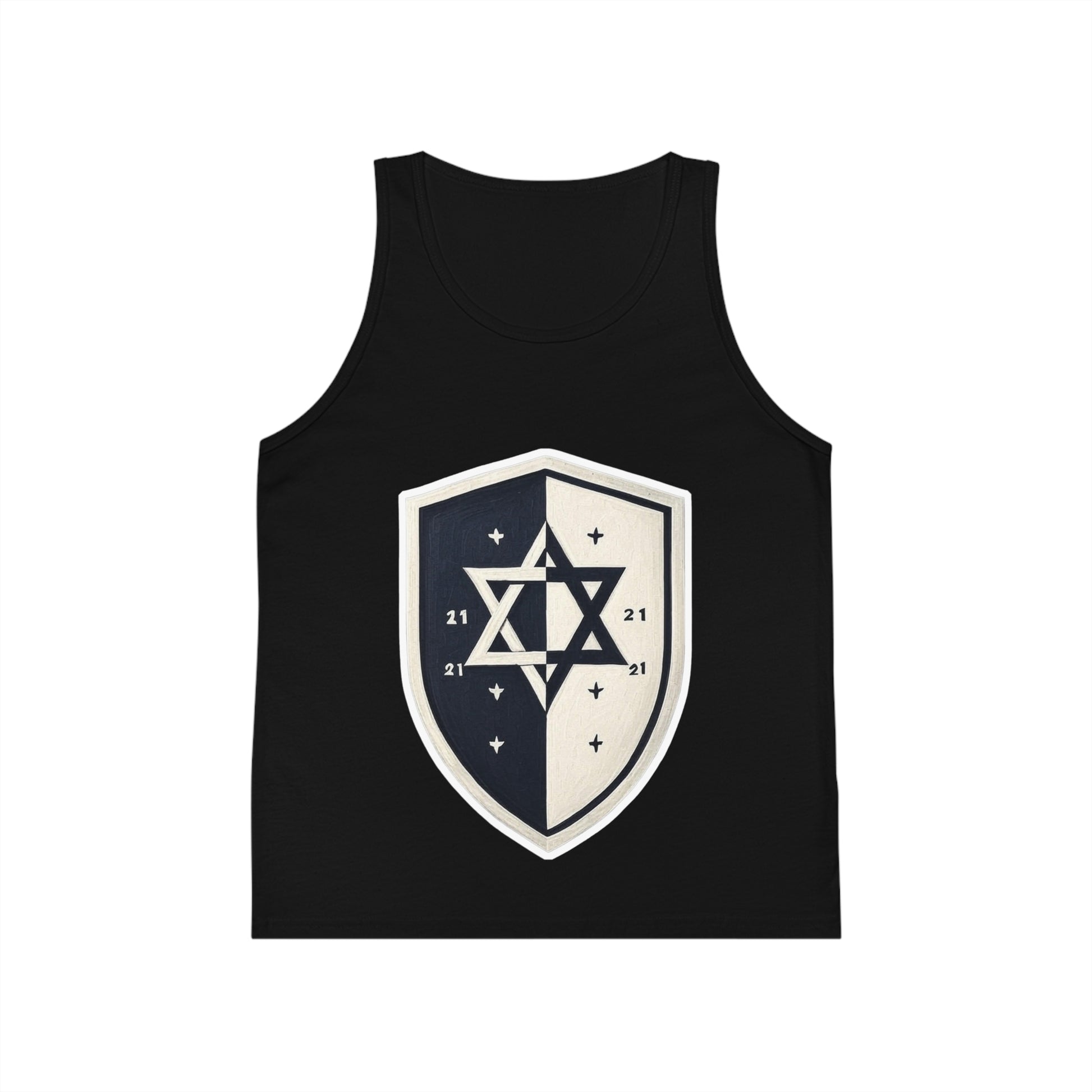 Black and White Shield Kid's Jersey Tank Top - American Zionist
