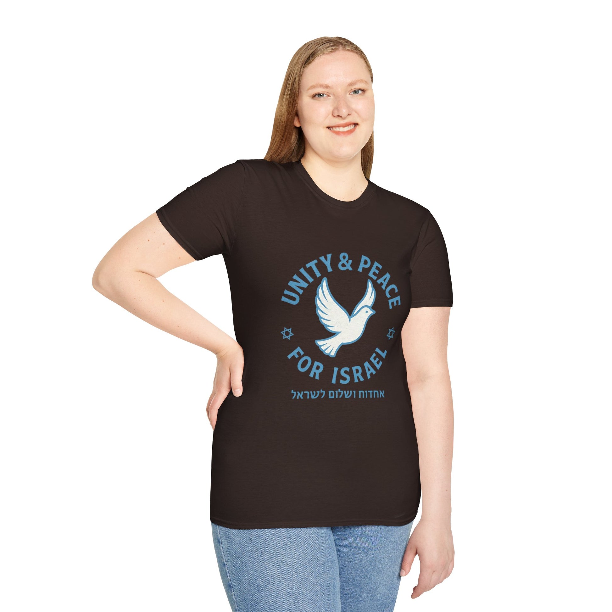 Unity Peace For Israel Unisex Softstyle T-Shirt - American Zionist