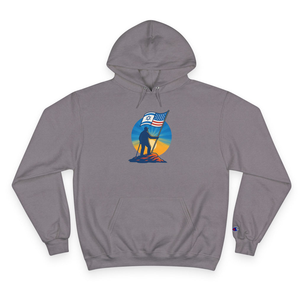 Grandpa Stands Tall Champion Hoodie - American Zionist
