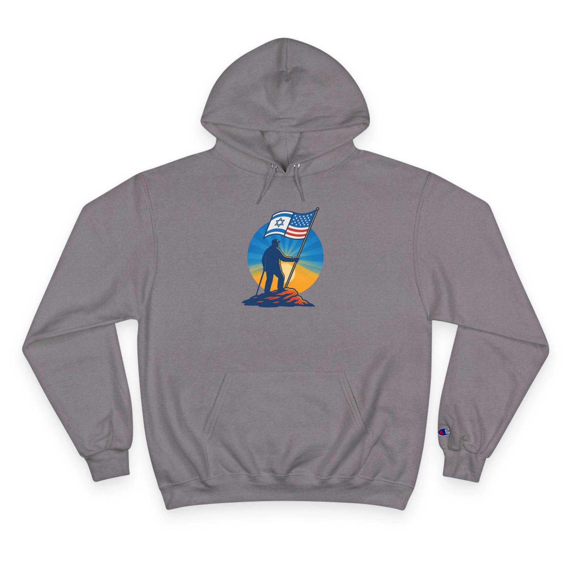 Grandpa Stands Tall Champion Hoodie - American Zionist