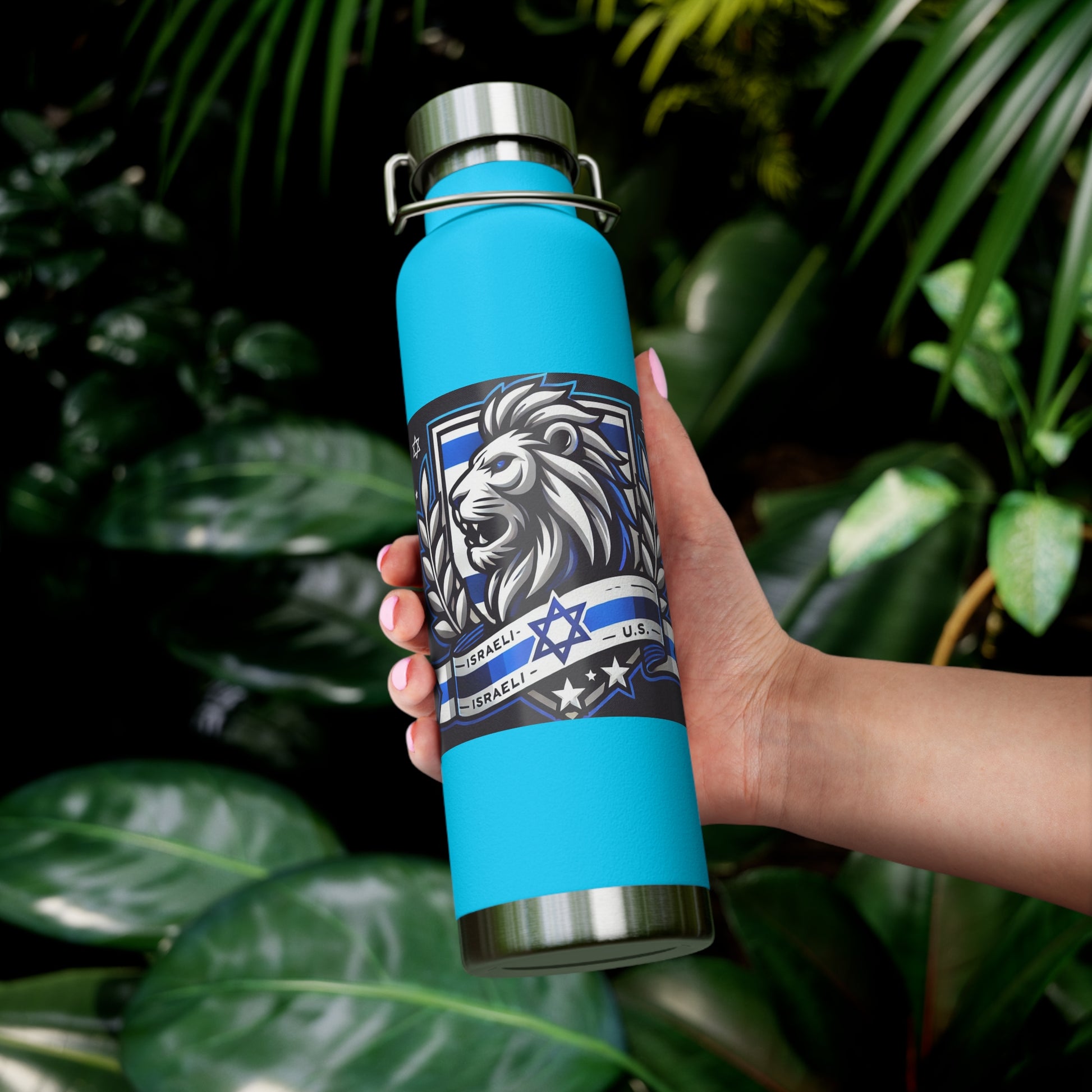 Lion of Judah Crest Copper Vacuum Insulated Bottle, 22oz - American Zionist