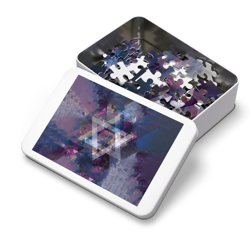 Abstract Star of David Jigsaw Puzzle with Tin - American Zionist