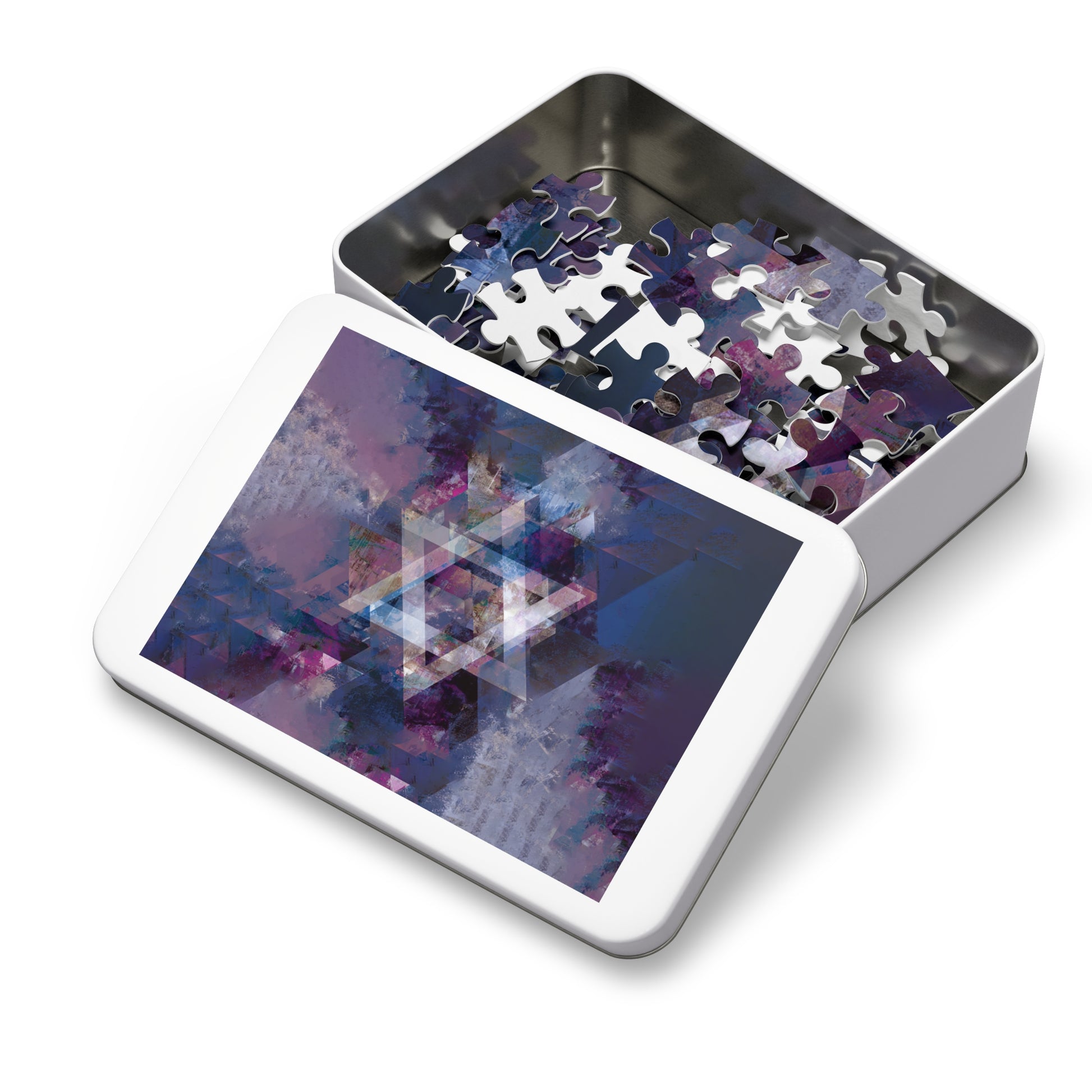 Abstract Star of David Jigsaw Puzzle with Tin - American Zionist