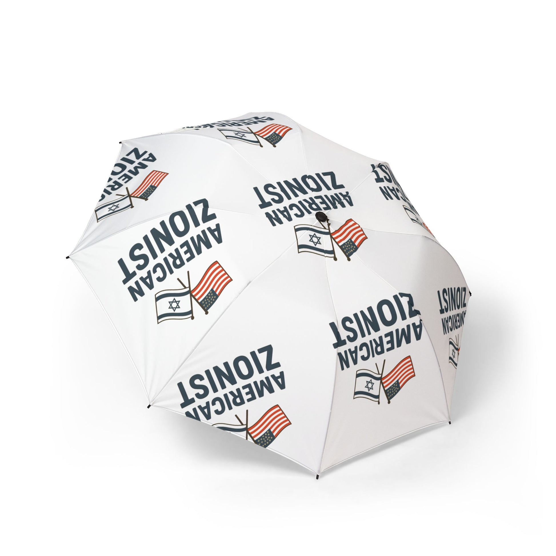 American Zionist: Two Flags Semi - Automatic Foldable Umbrella - American Zionist