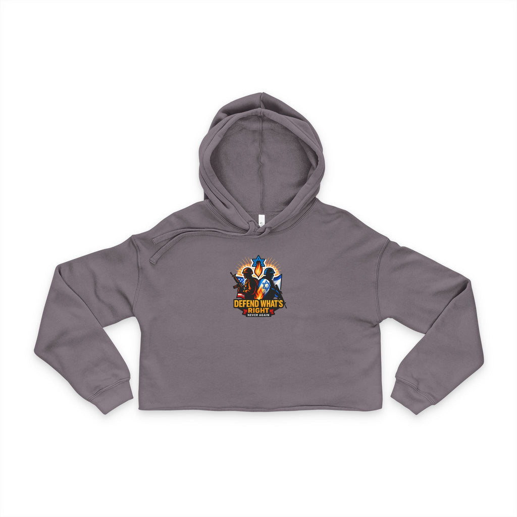 Defend Whats Right Women's Cropped Hoodie - American Zionist