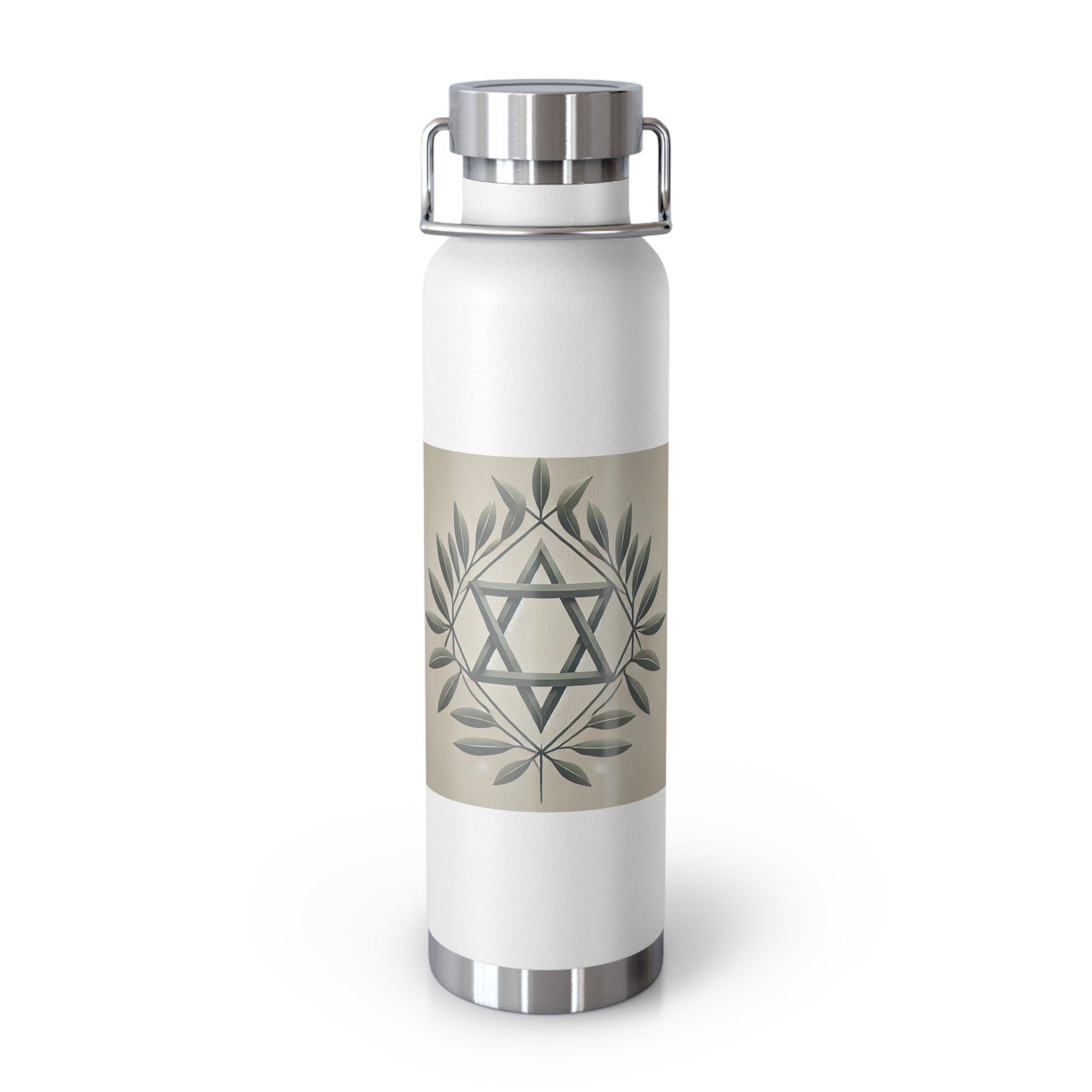 Olive and Star of David Copper Vacuum Insulated Bottle, 22oz - American Zionist