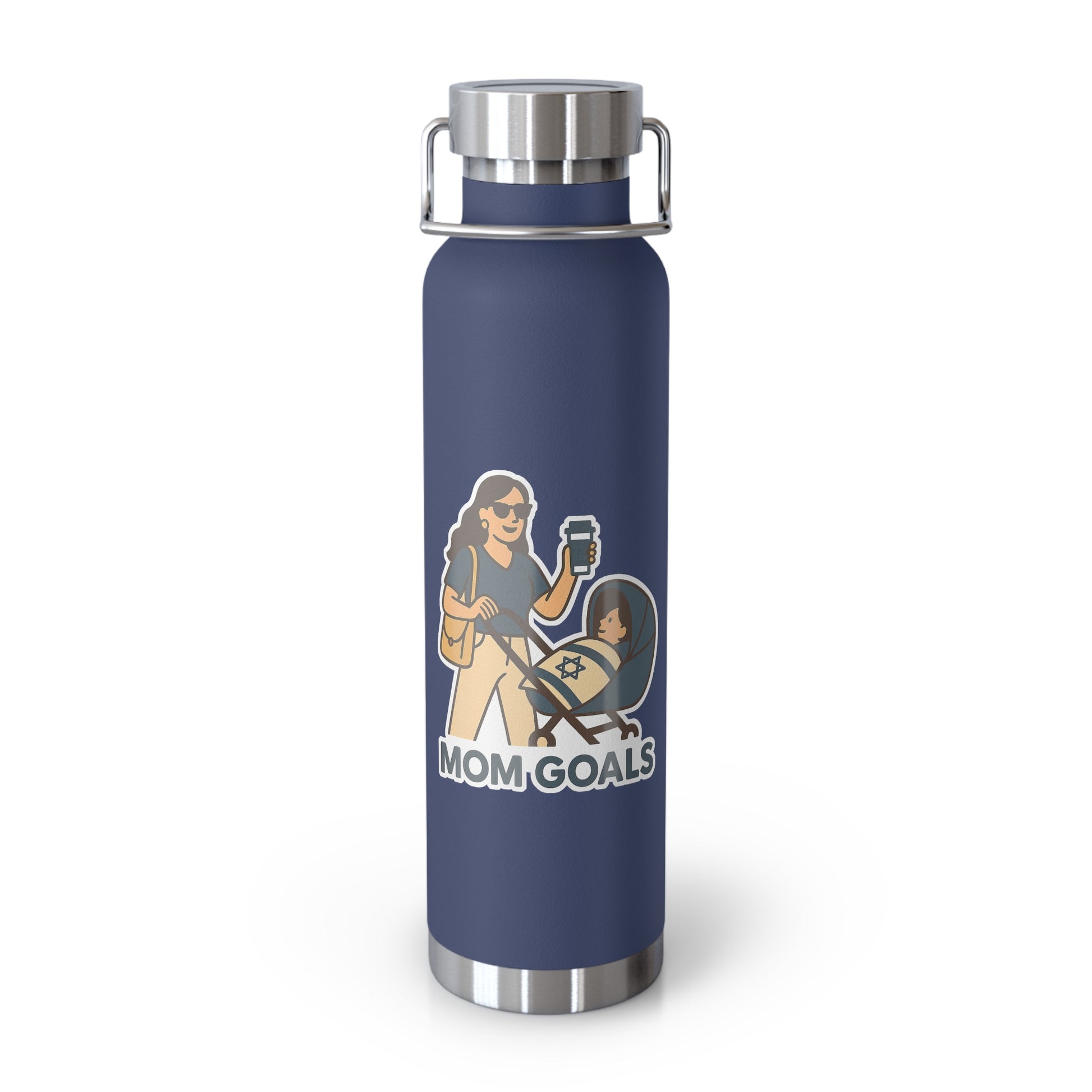 Mom Goals Copper Vacuum Insulated Bottle, 22oz - American Zionist