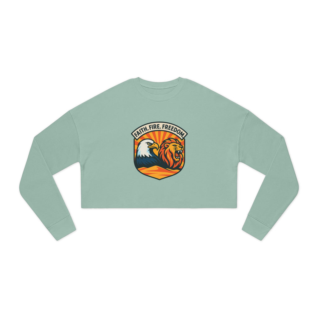Lions Eagles Rise Women's Cropped Sweatshirt - American Zionist