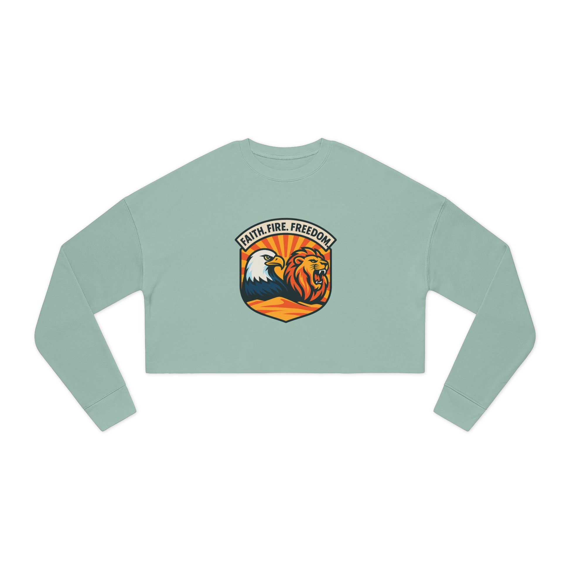 Lions Eagles Rise Women's Cropped Sweatshirt - American Zionist