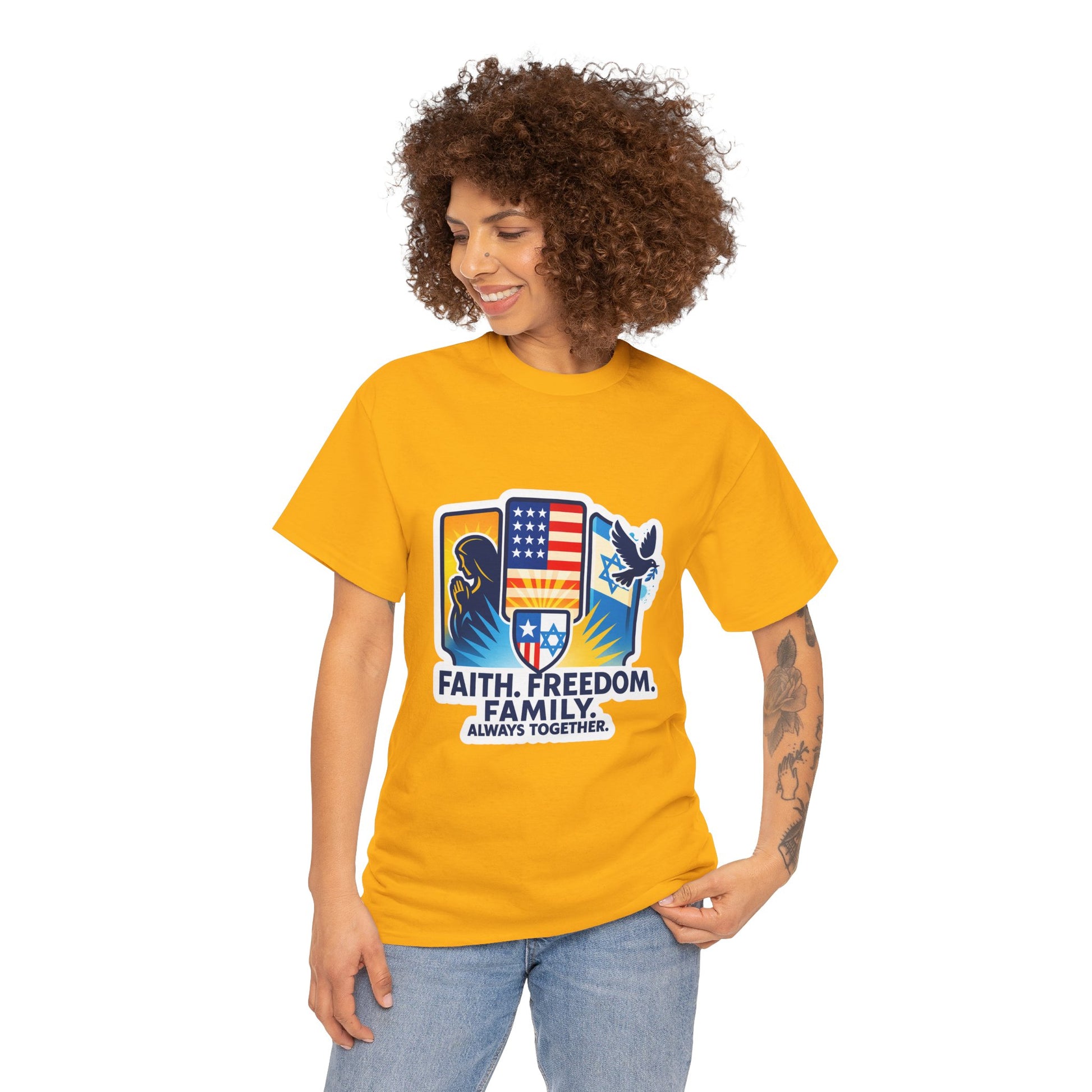 Shield Of Togetherness Unisex Heavy Cotton Tee - American Zionist